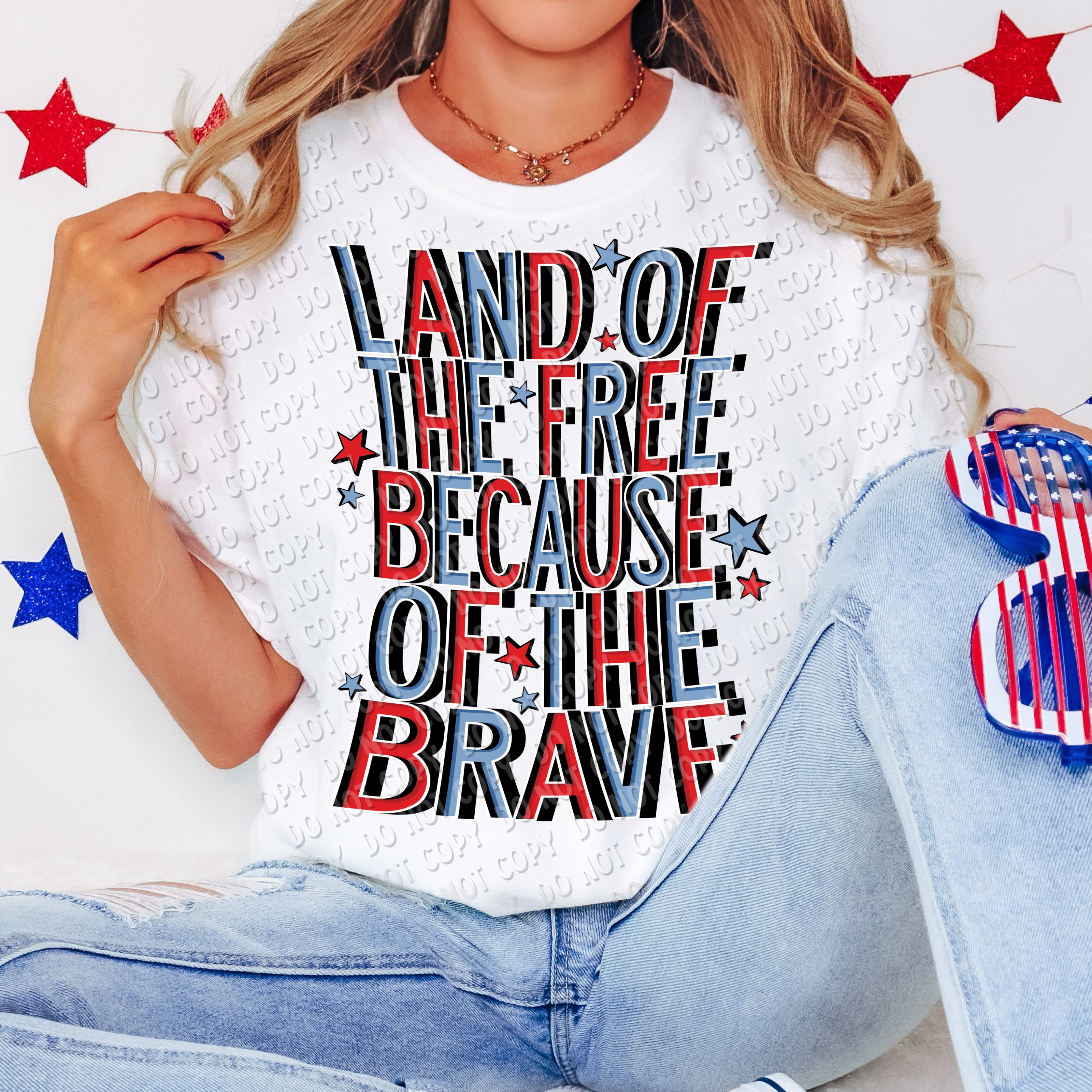 40-07 Land of the Free DTF TRANSFER ONLY