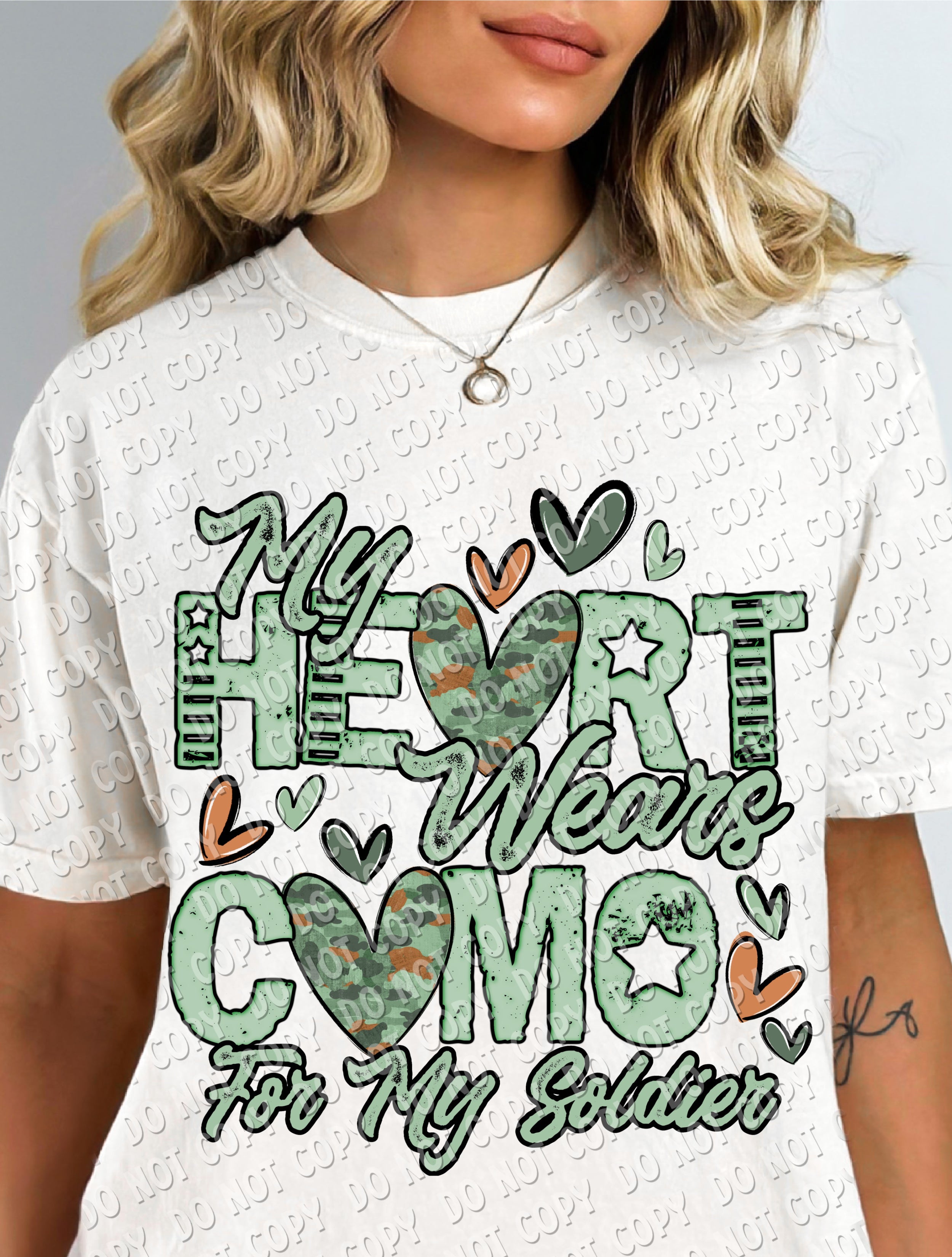 40-19 My Heart Wears Camo For My Soldier Completed Tee