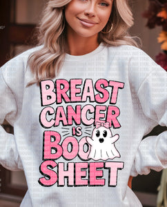 45-112 Breast Cancer is Boo Sheet Completed Tee