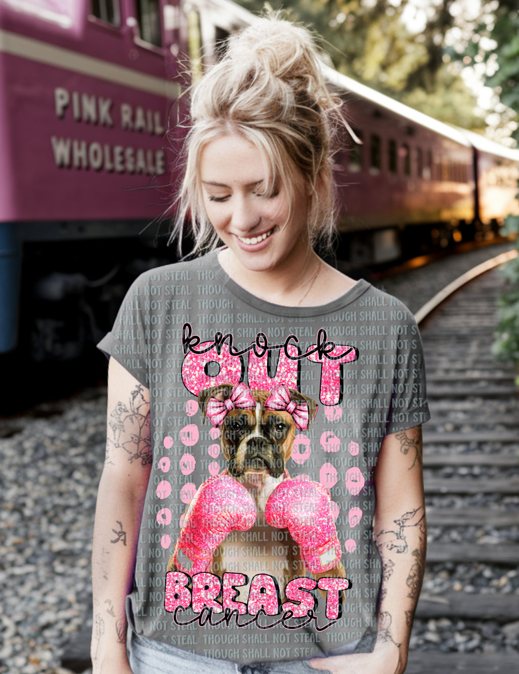 45-144 Knock Out Breast Cancer Completed Tee
