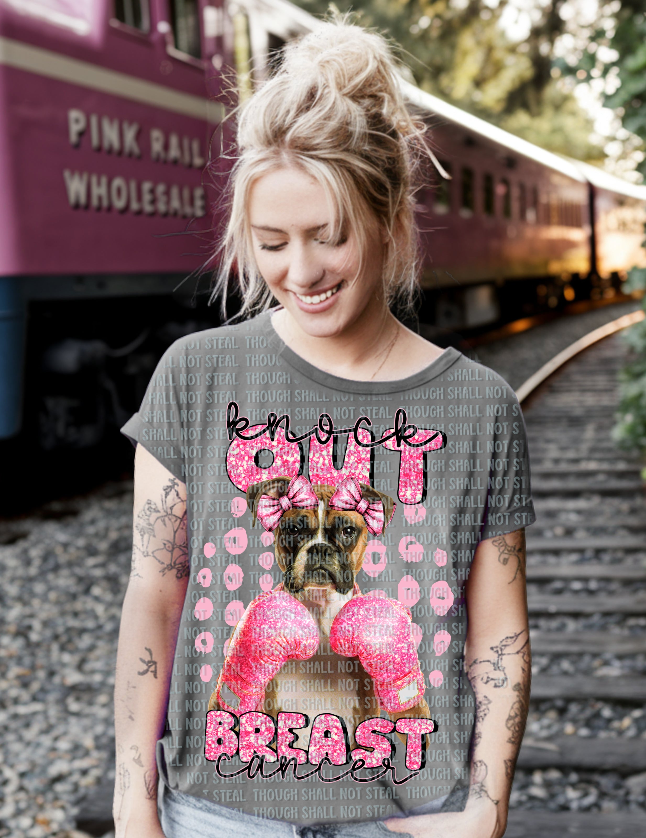 45-144 Knock Out Breast Cancer Completed Tee