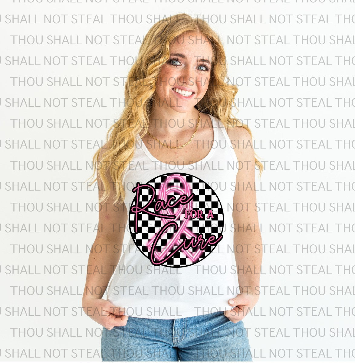 45-153 Race for a Cure Checkered DTF TRANSFER ONLY