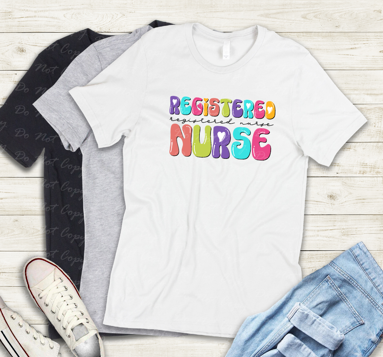 50-13 Registered Nurse Bright DTF TRANSFER ONLY