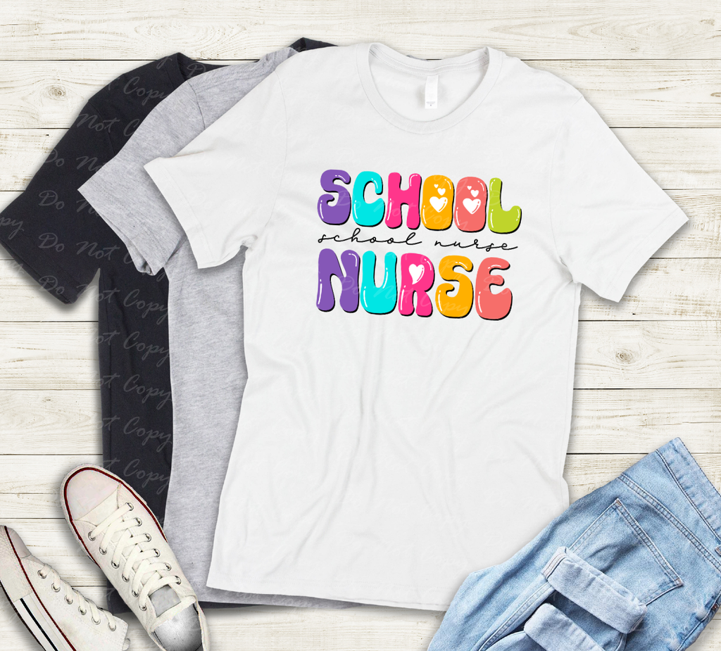 50-14 school nurse bright Completed Tee