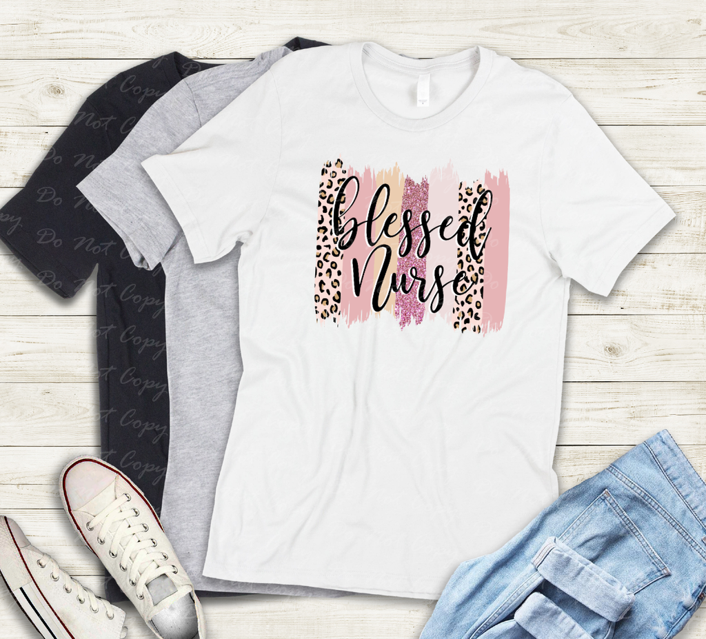 50-22 Brush stroke blessed nurse Completed Tee