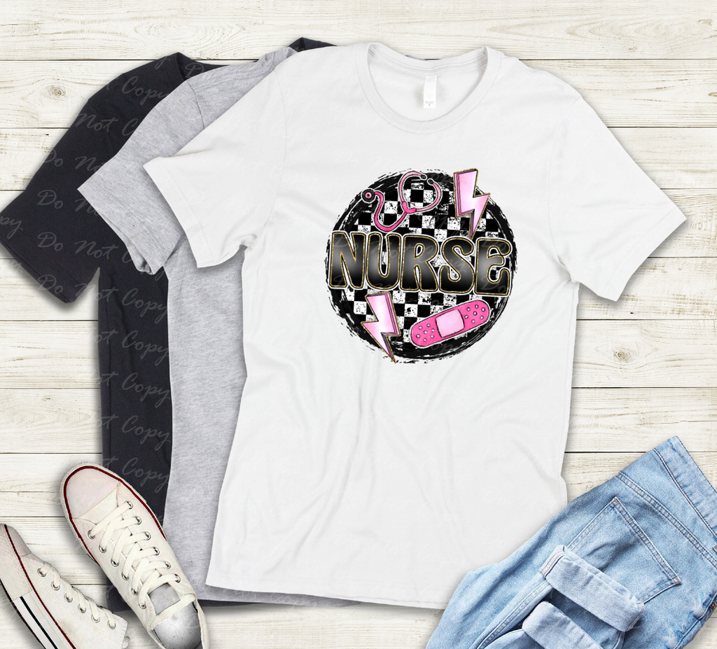 50-23 Nurse Checkered Completed Tee