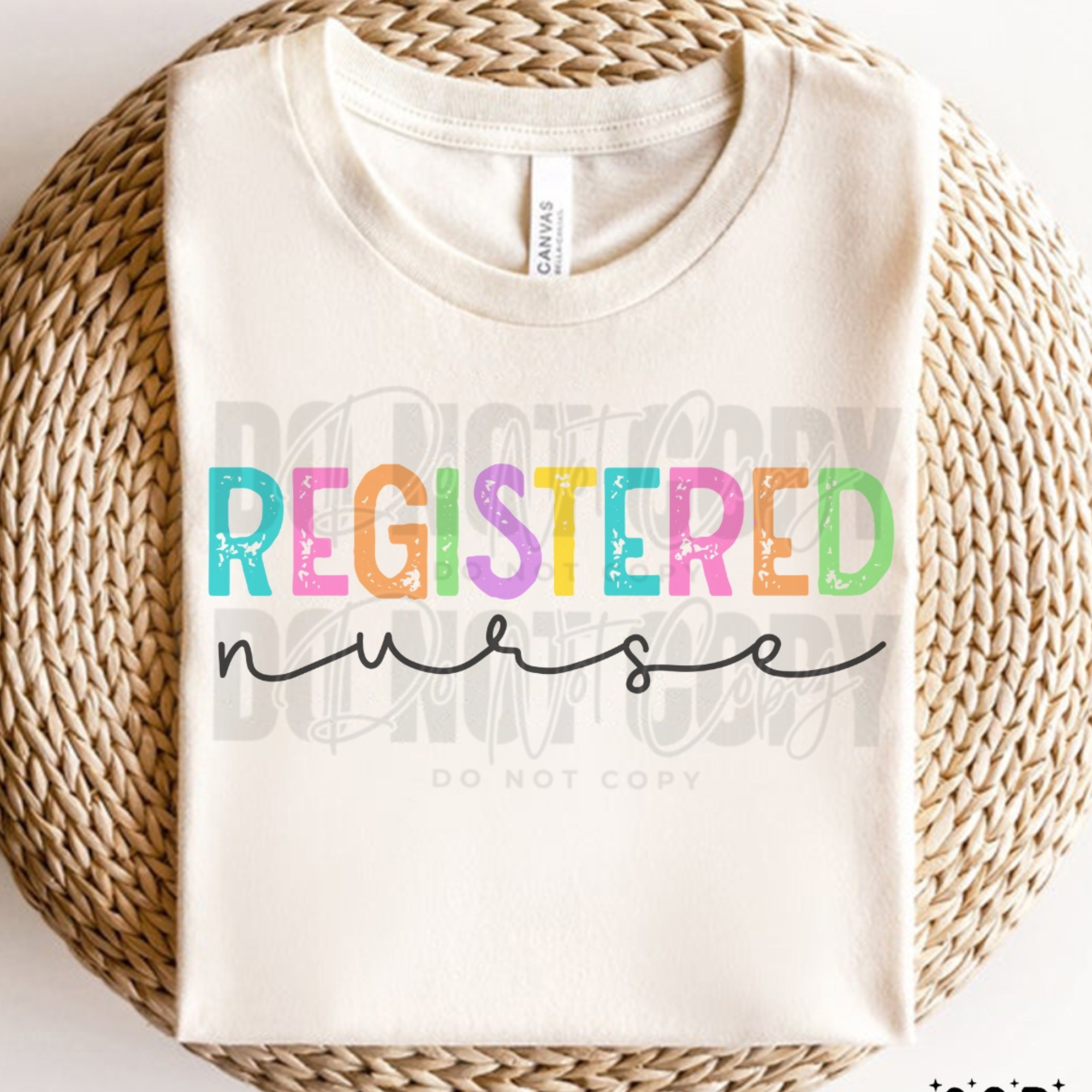 50-3 Registered Nurse Neon Block and script DTF Transfer Only