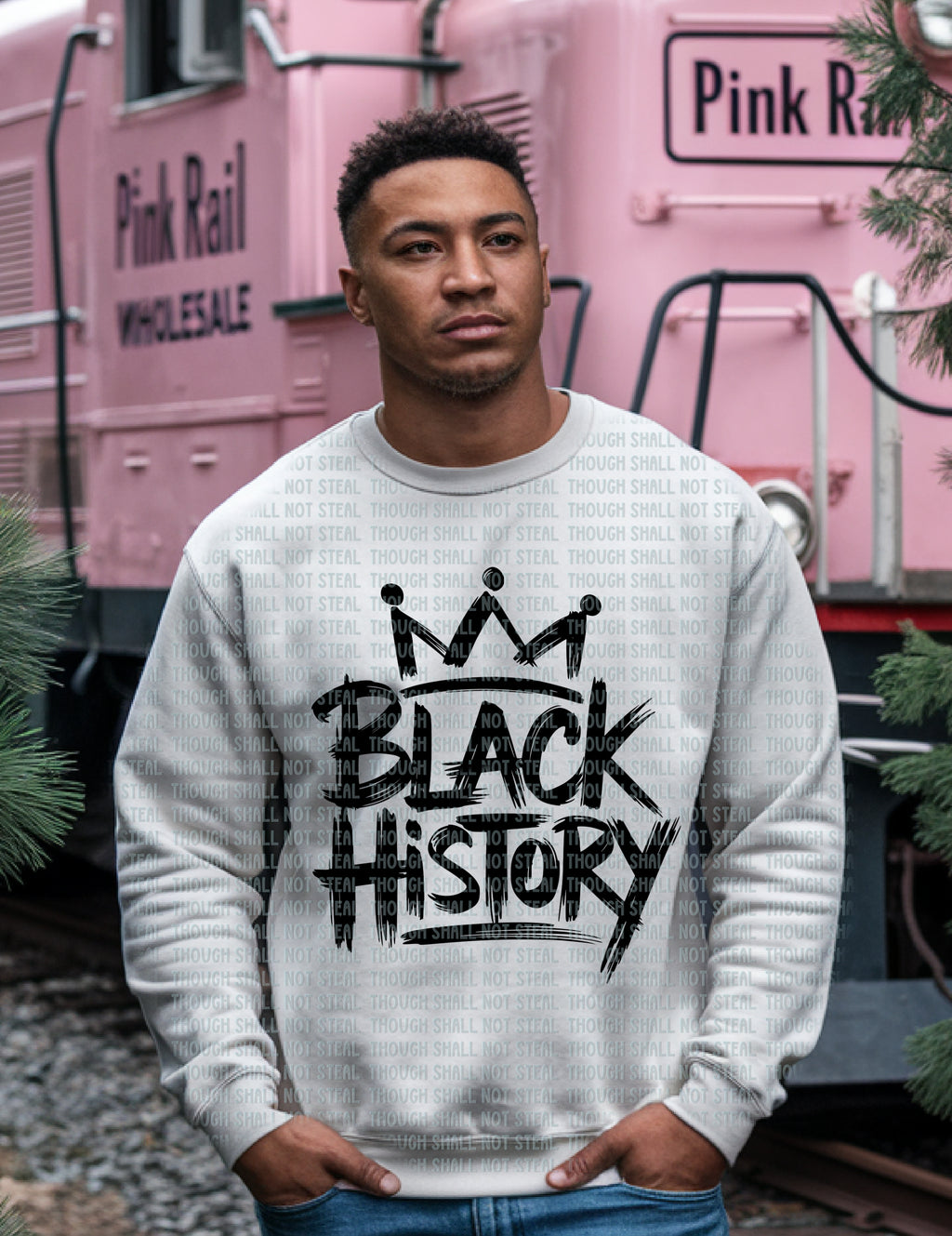54-01 A Black - Black History Brush Design Completed Tee