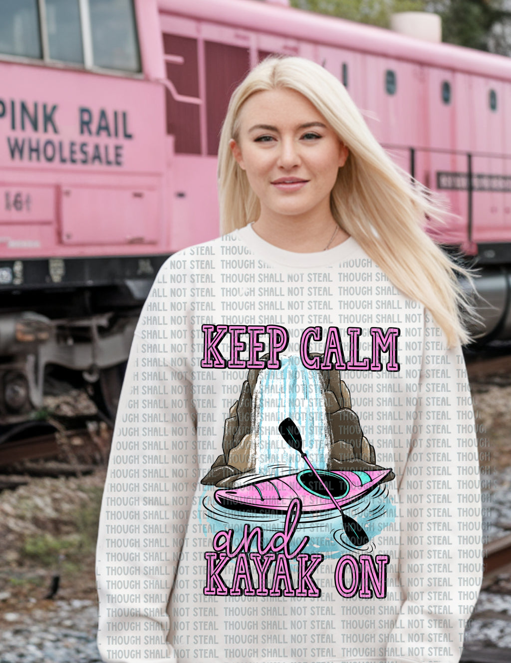 55-37 Keep Calm and Kayak On Completed Tee