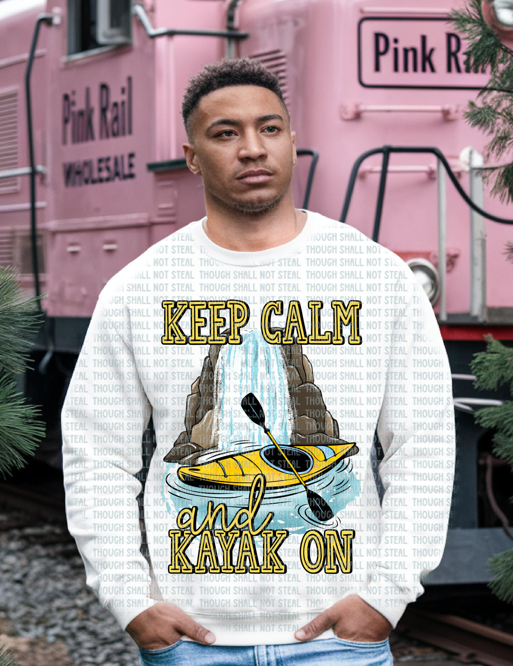 55-37 Keep Calm and Kayak On Completed Tee