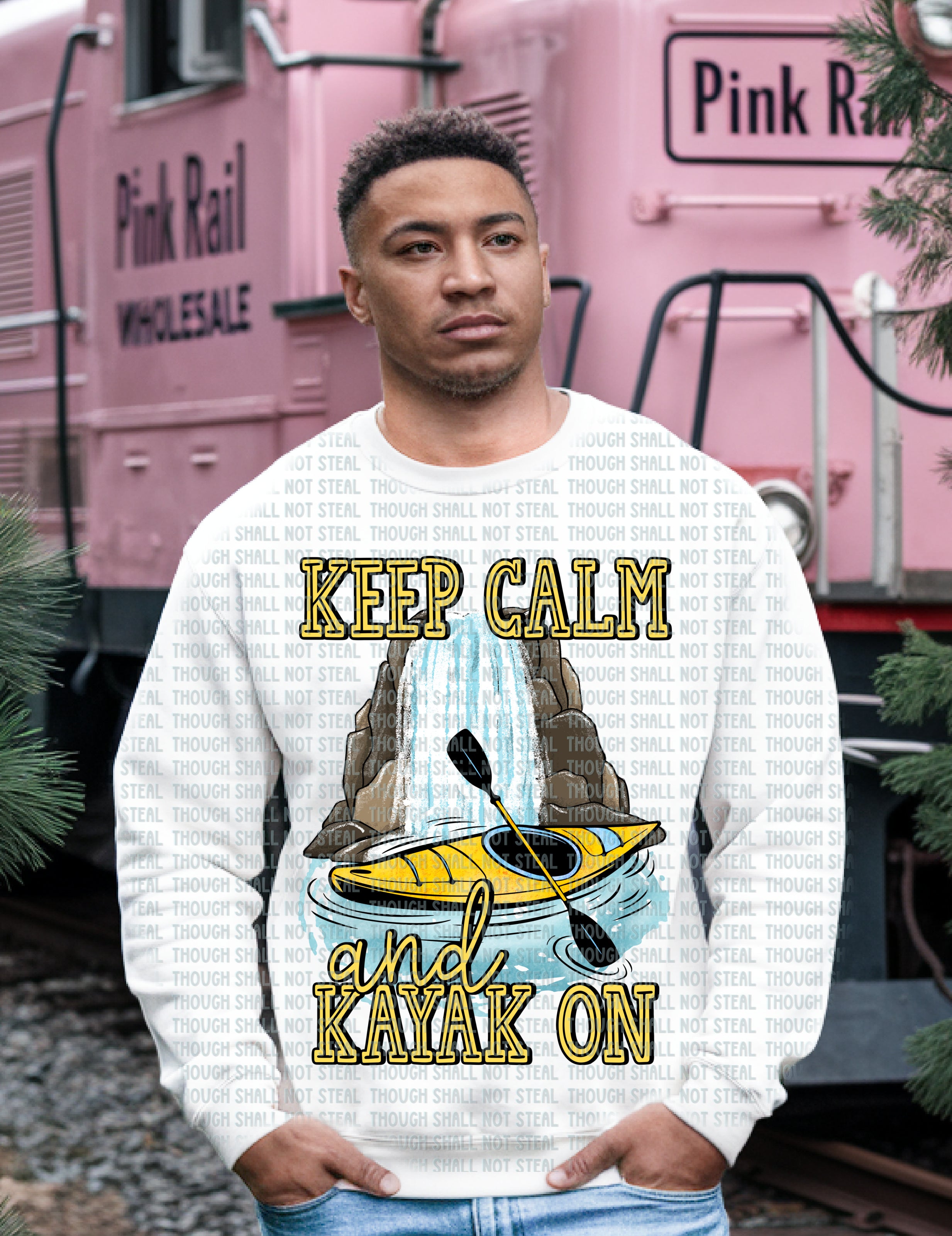 55-37 Keep Calm and Kayak On Completed Tee