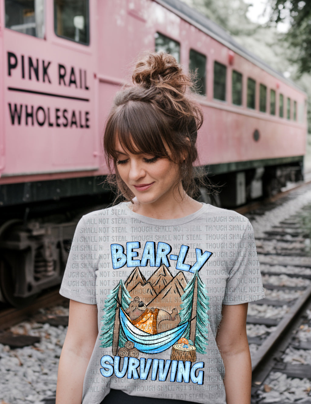 55-46 Bear-ly Surviving Completed Tee