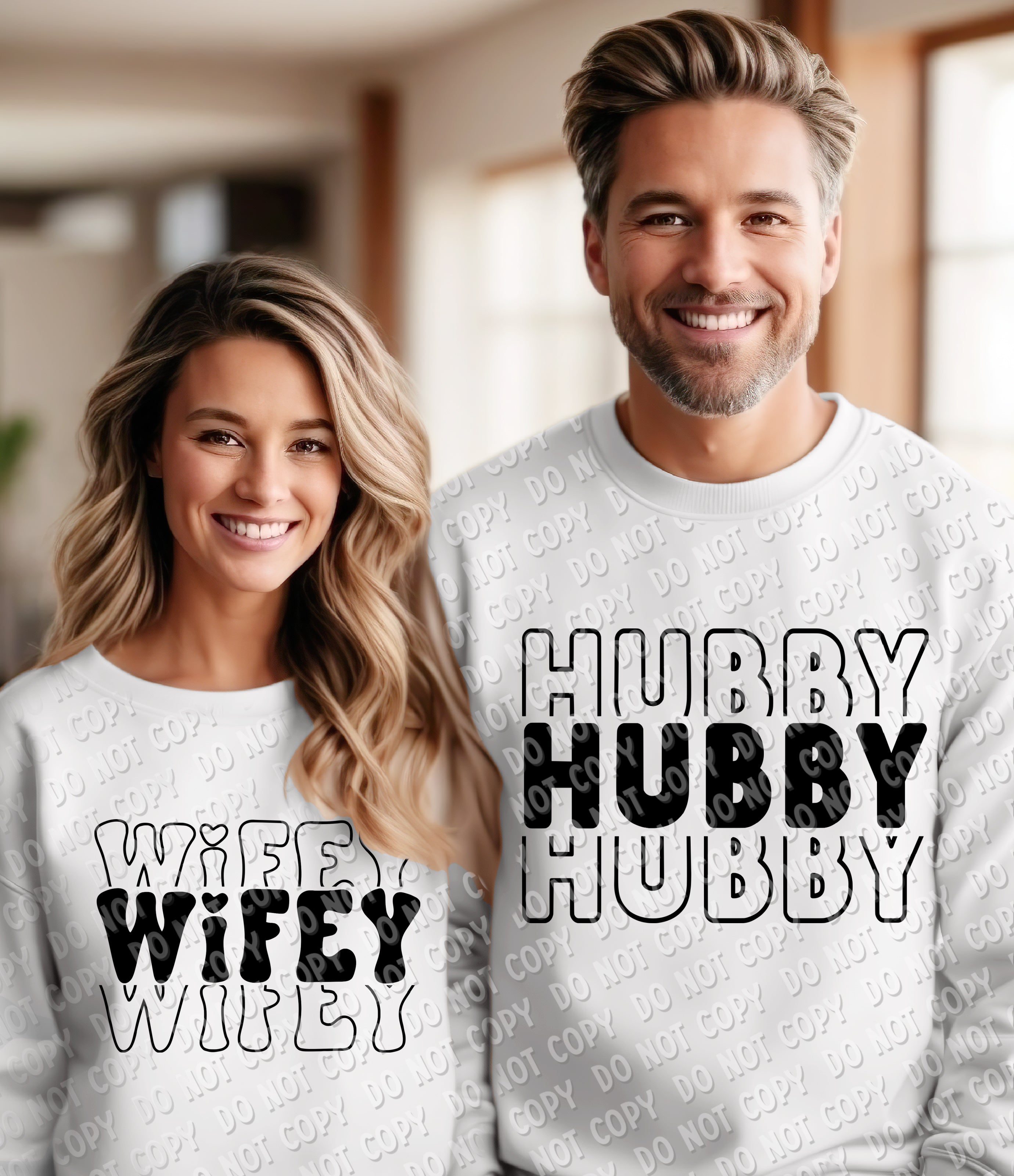 57-09 Hubby Stacked Black DTF TRANSFER ONLY