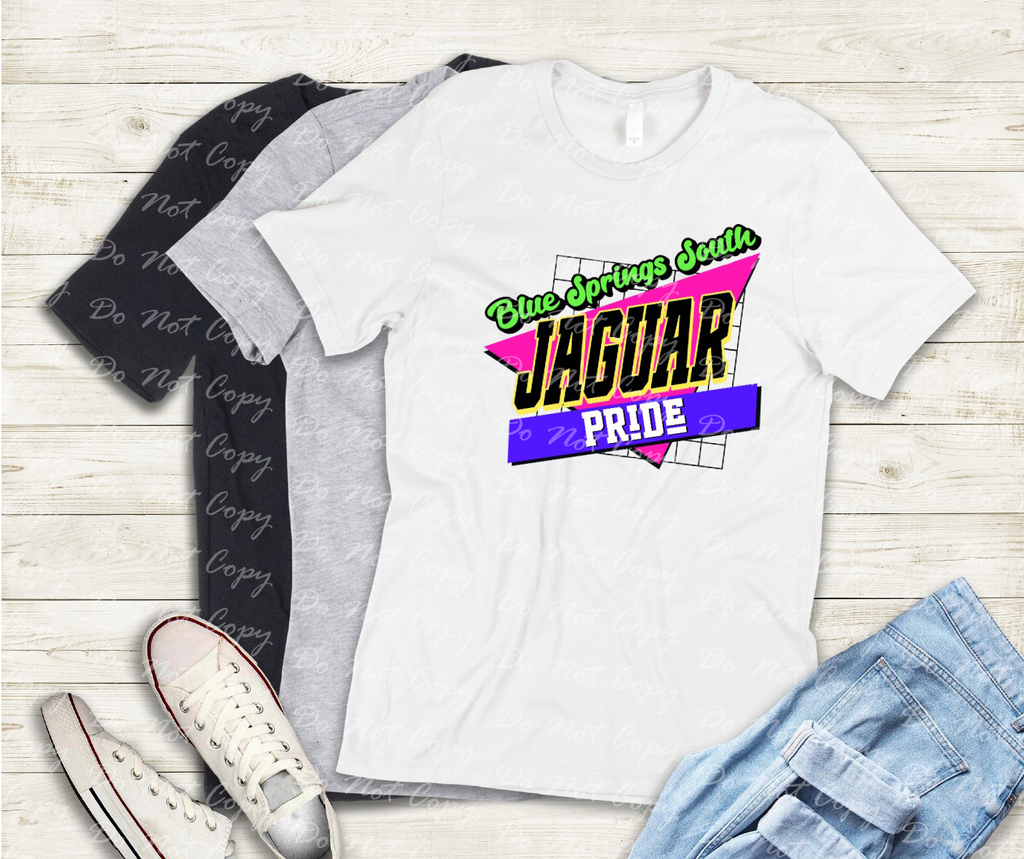 58-01 Blue Springs South Jaguar Pride Retro Completed Tee