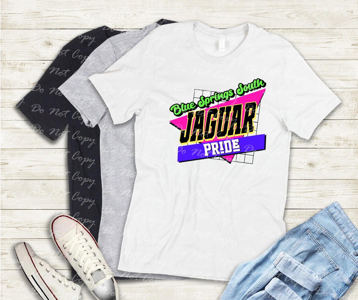 58-01 Blue Springs South Jaguar Pride Retro Completed Tee