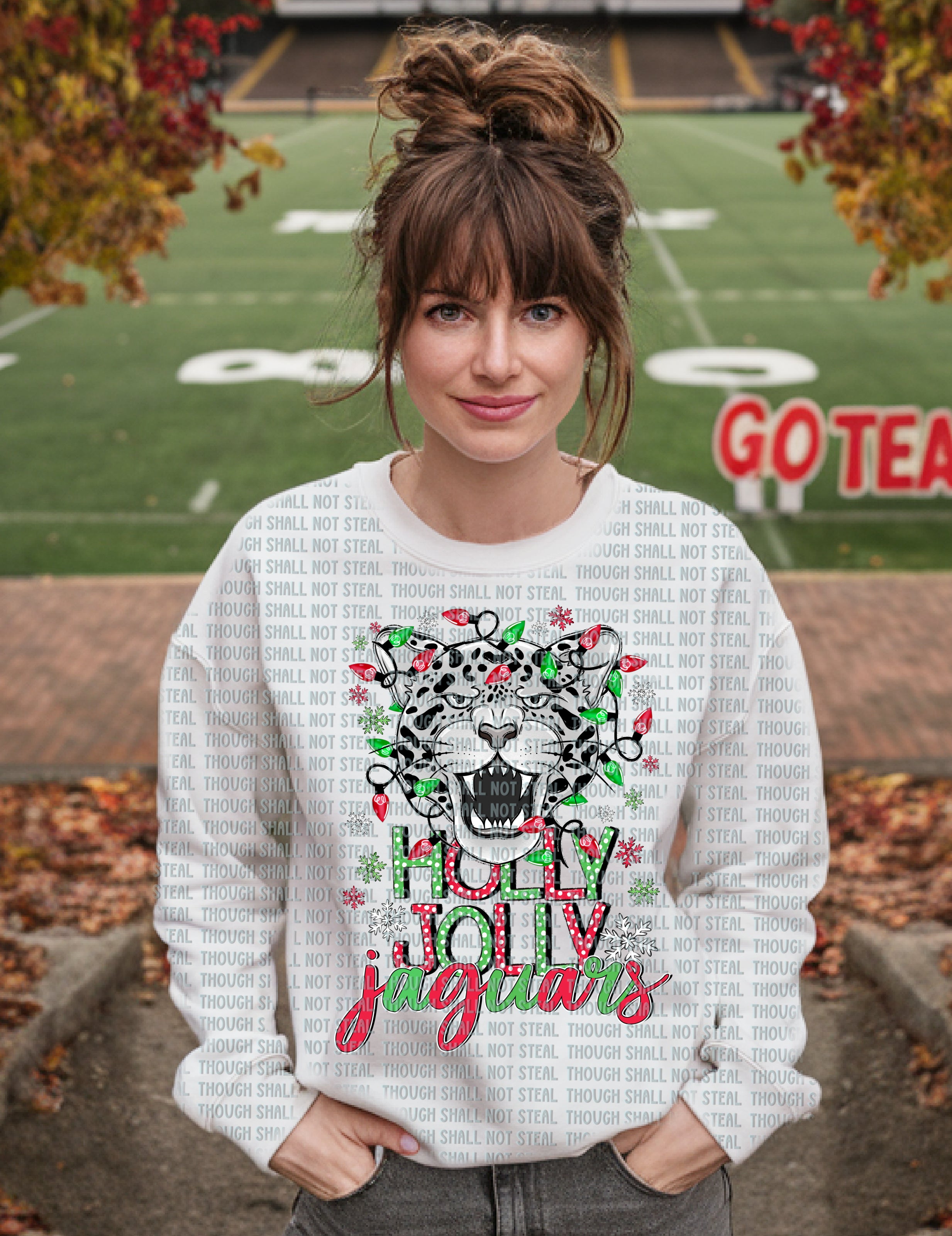 58-13 Holly Jolly Jaguars tee
