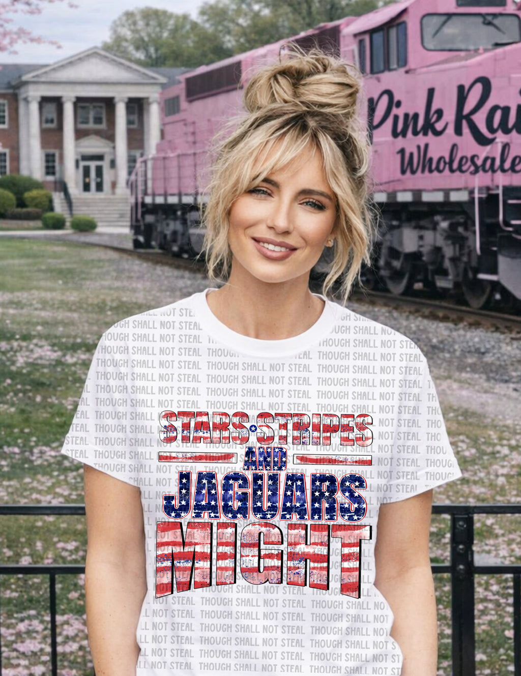 58-35 Jaguars - Stars, stripes, and might Completed Tee