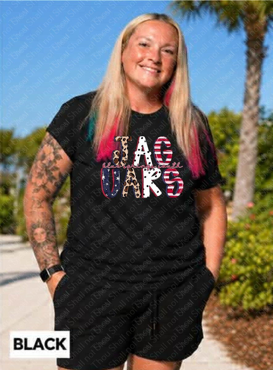 58-37 Jaguars Stars Stripes Cheetah Print Completed Tee