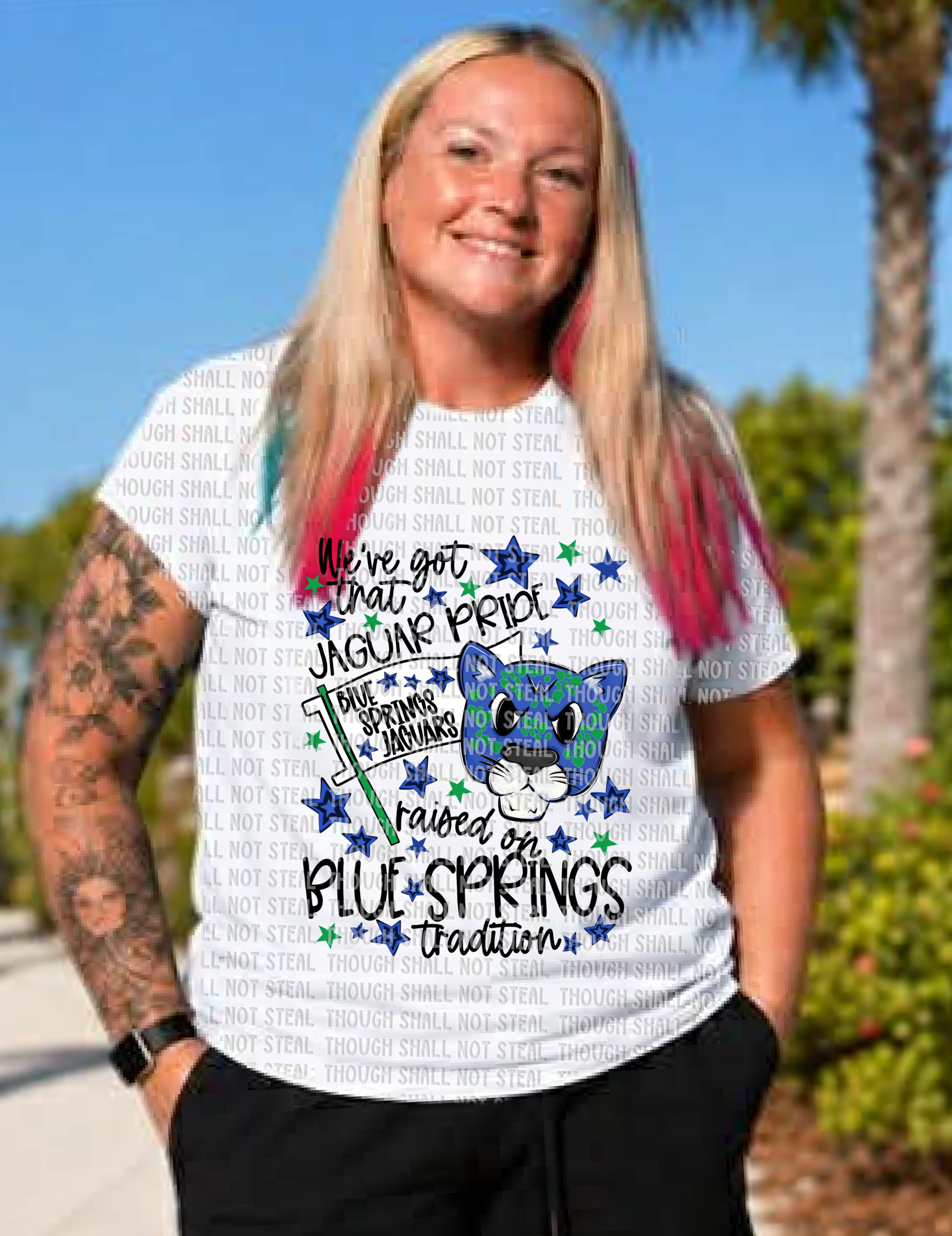 58-47 We_ve got that Jaguar Pride — raised on Blue Springs tradition Completed Tee