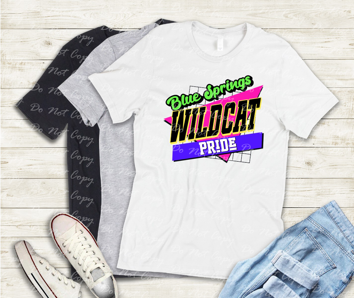 59-01 Blue Springs Wildcat Pride Retro Completed Tee