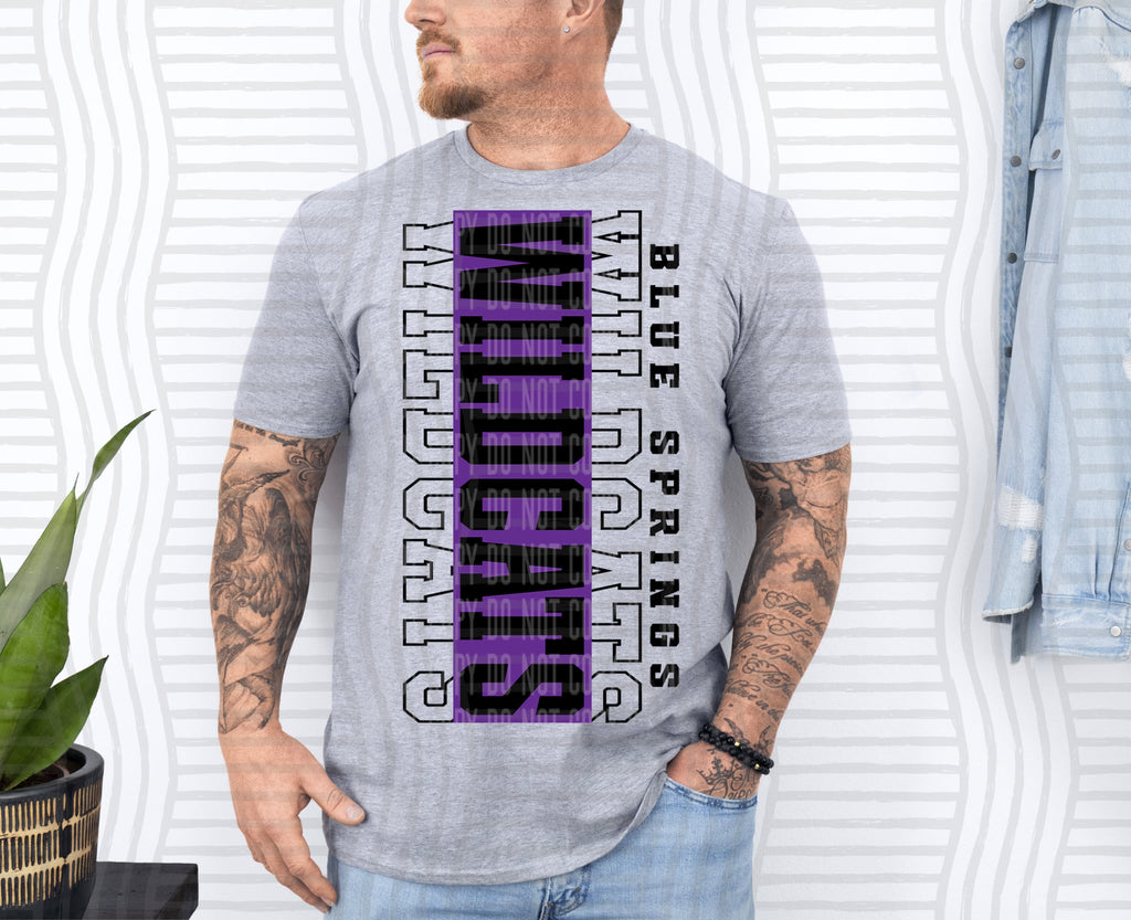 59-02 Blue Springs Wildcats Vertical Mock