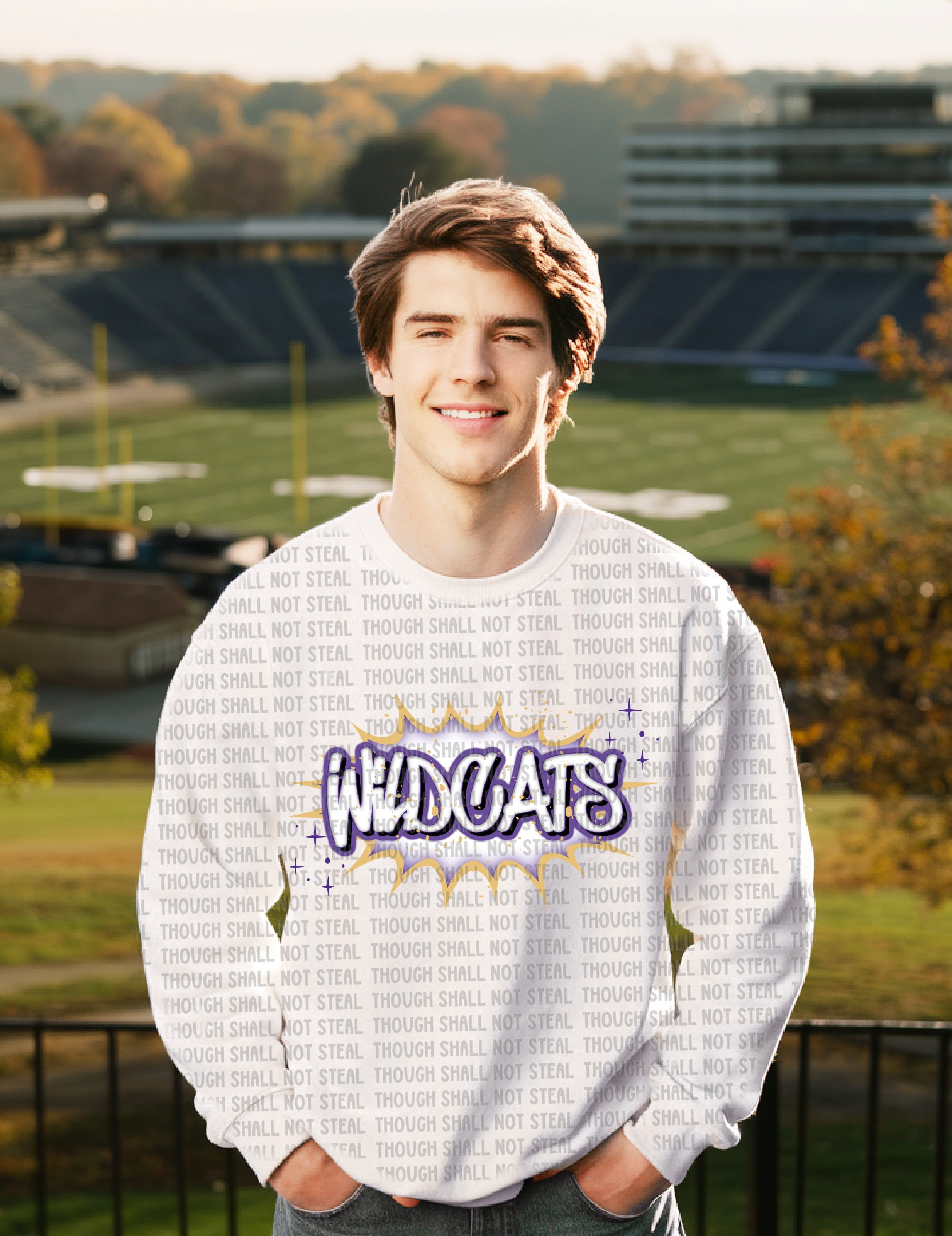59-14 B Graffiti Burst - Wildcats tee