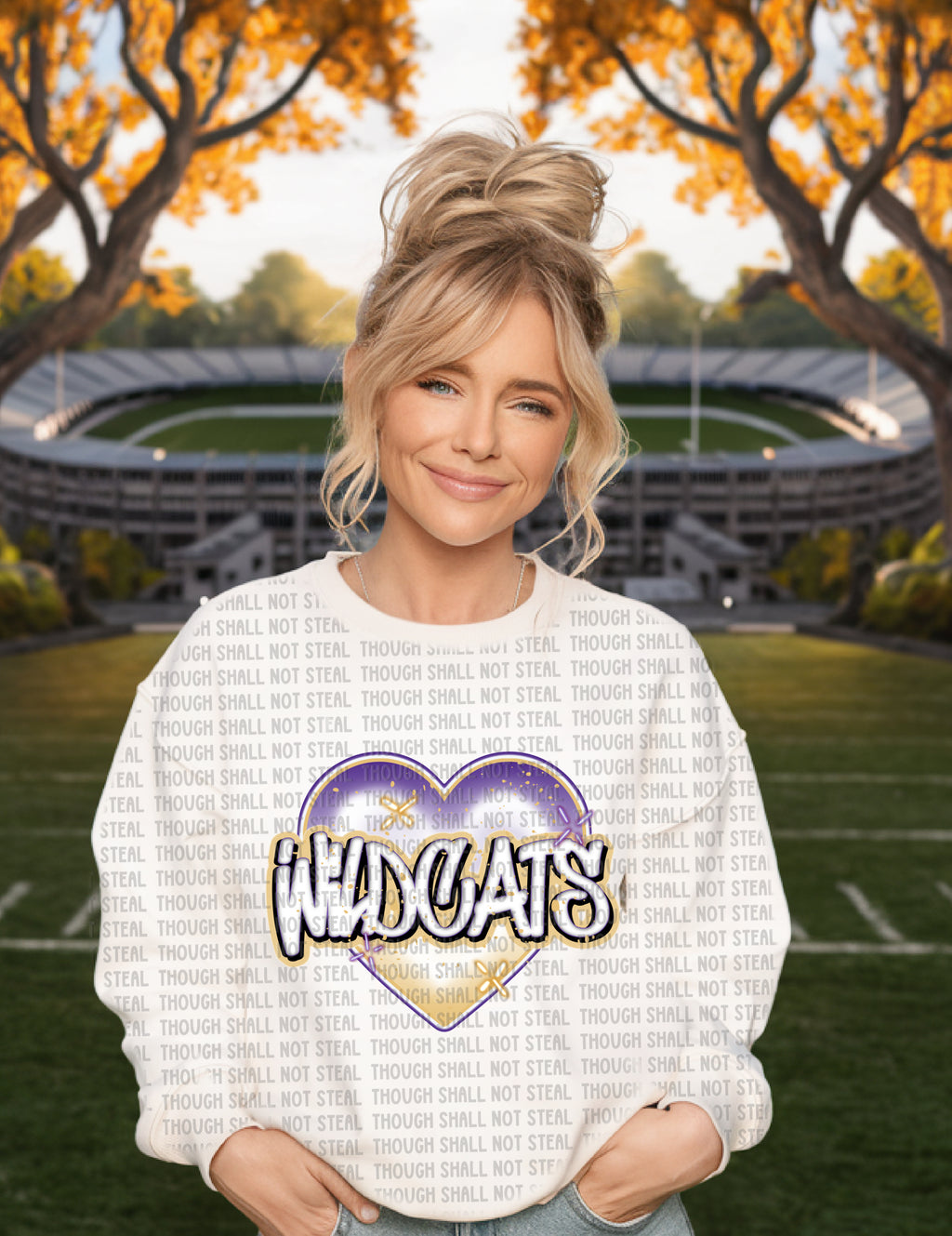 59-14 Graffiti Heart- Wildcats tee
