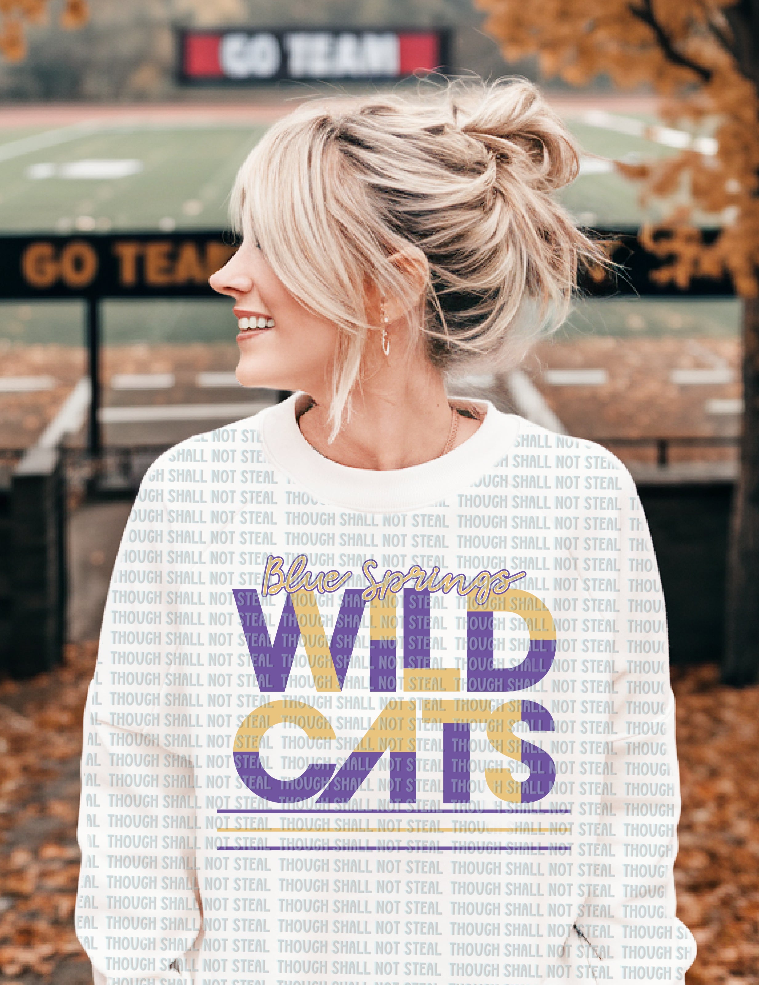 59-25 Blue Springs Wildcats -2 tone Retro DTF TRANSFER ONLY