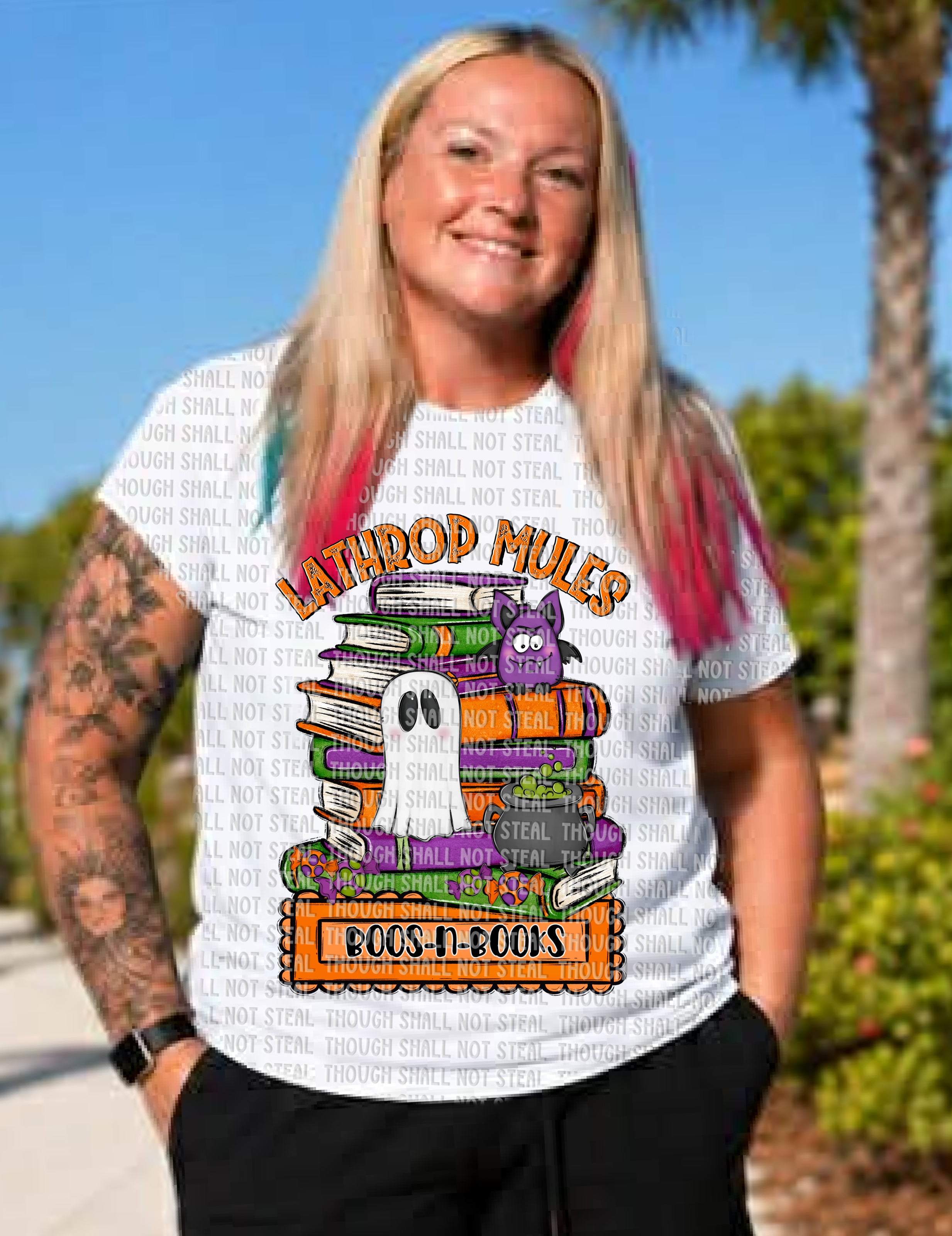 60-40 Lathrop Mules Boos‑n‑Books DTF TRANSFER ONLY