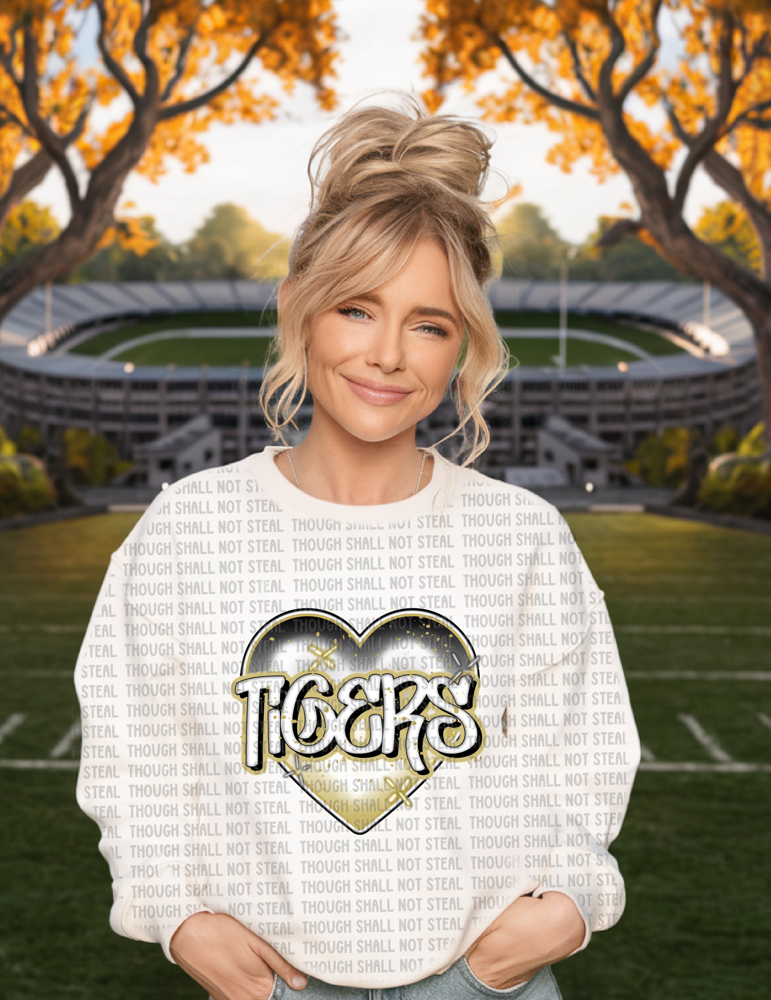 61-14 Graffiti Heart- Tigers tee