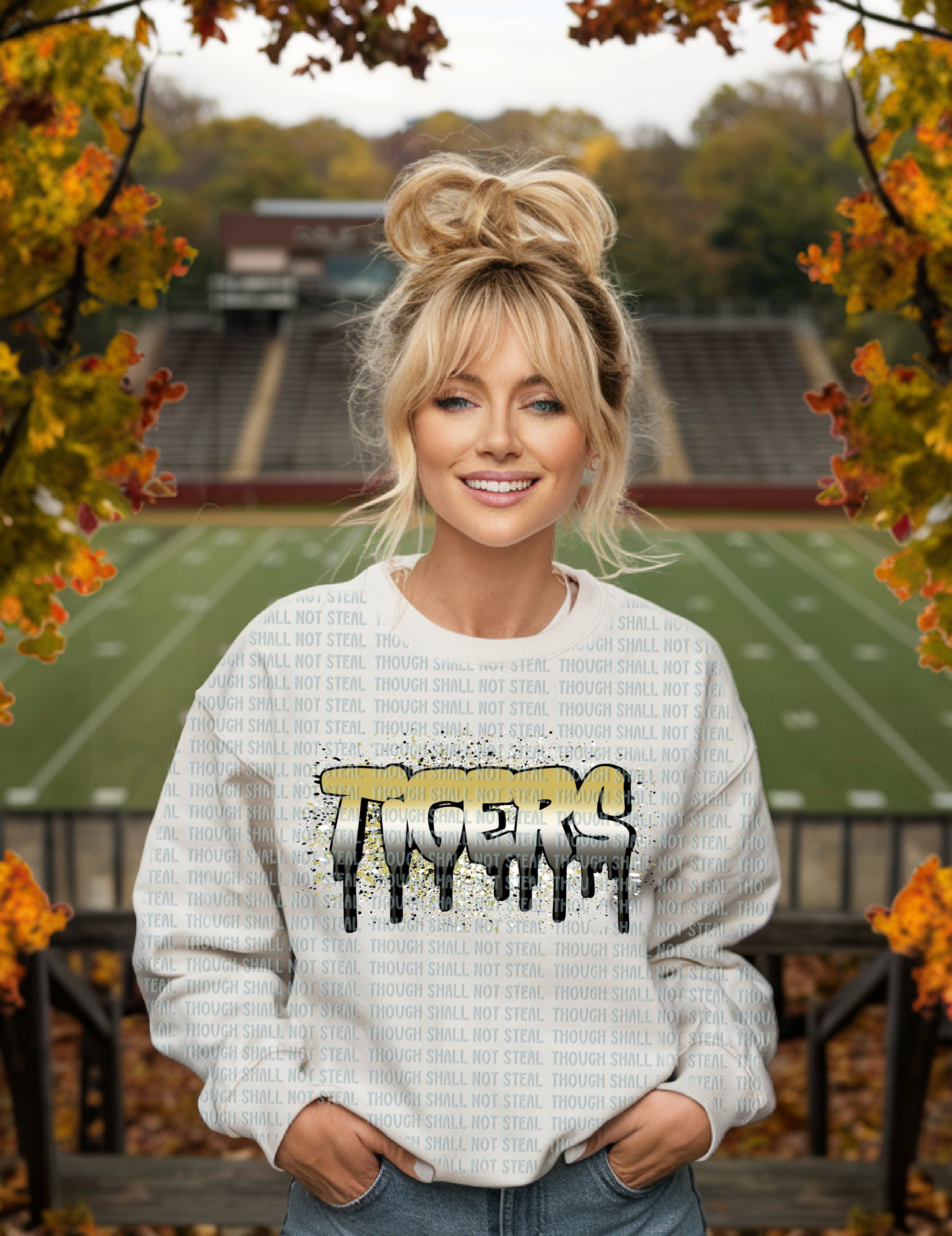 61-15 Tigers - Gradient Drip tee
