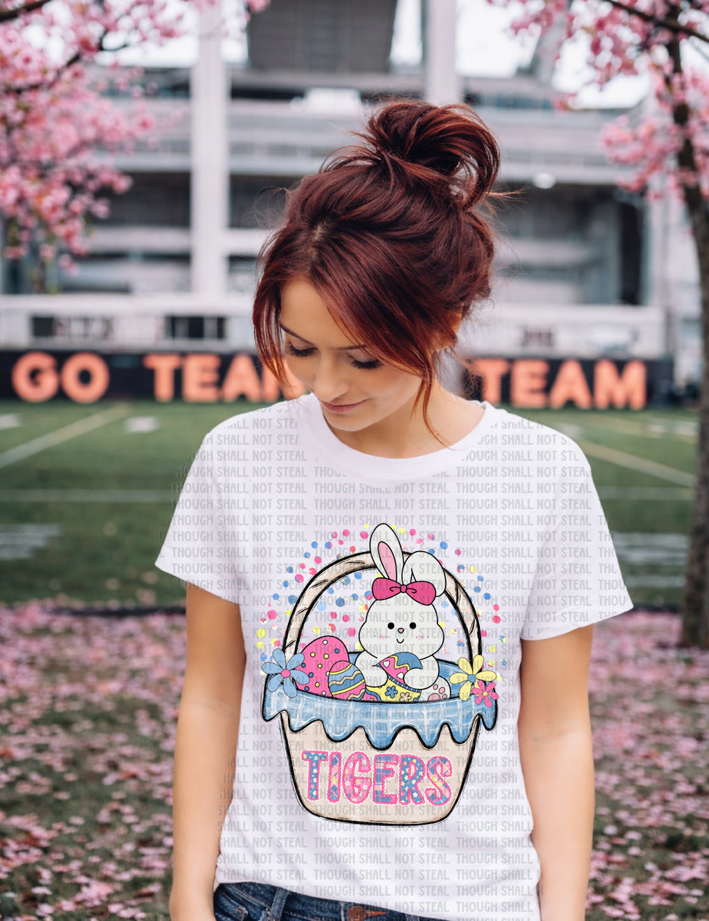 61-33 Tigers Easter Basket Completed Tee