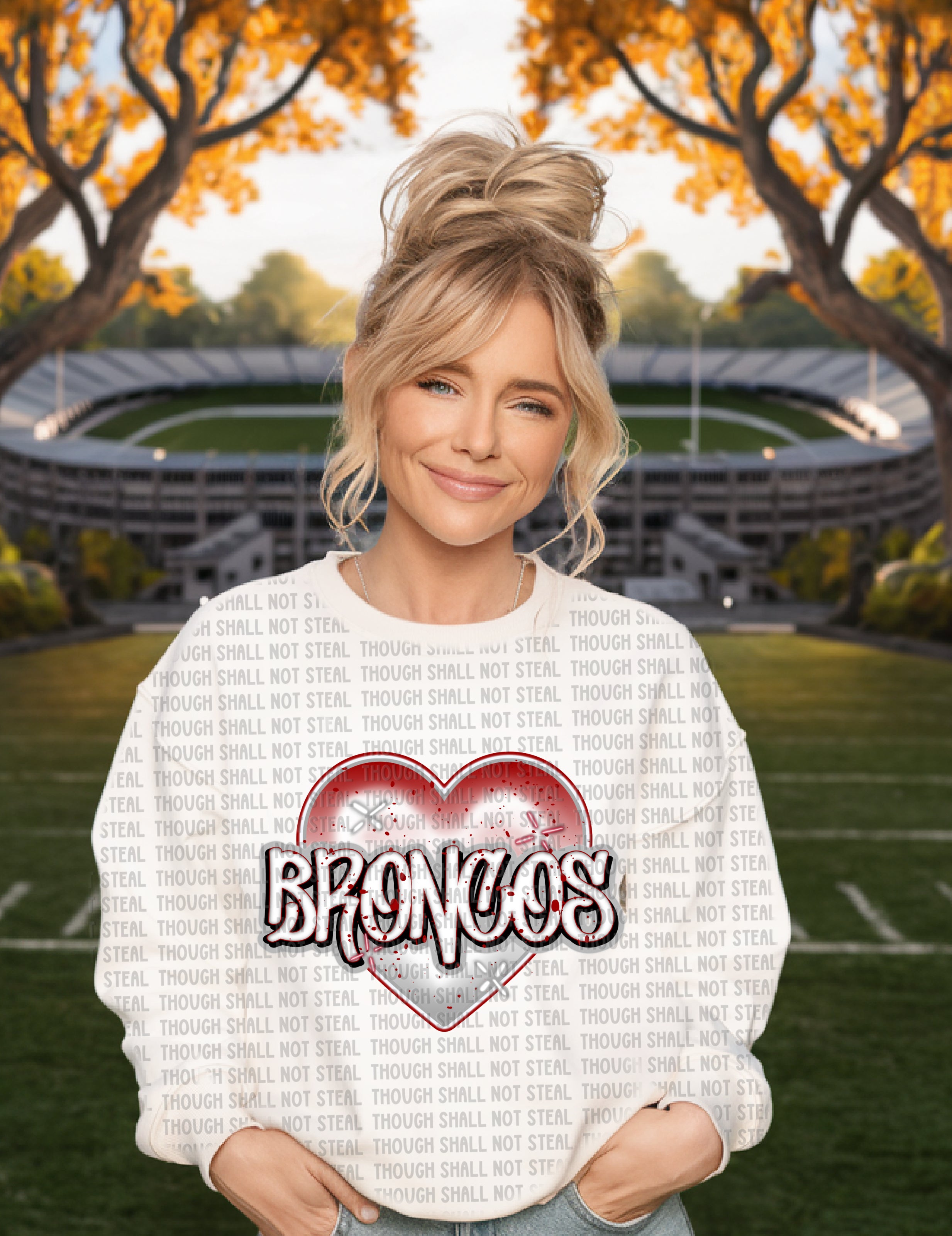62-14 Graffiti Heart- Broncos tee
