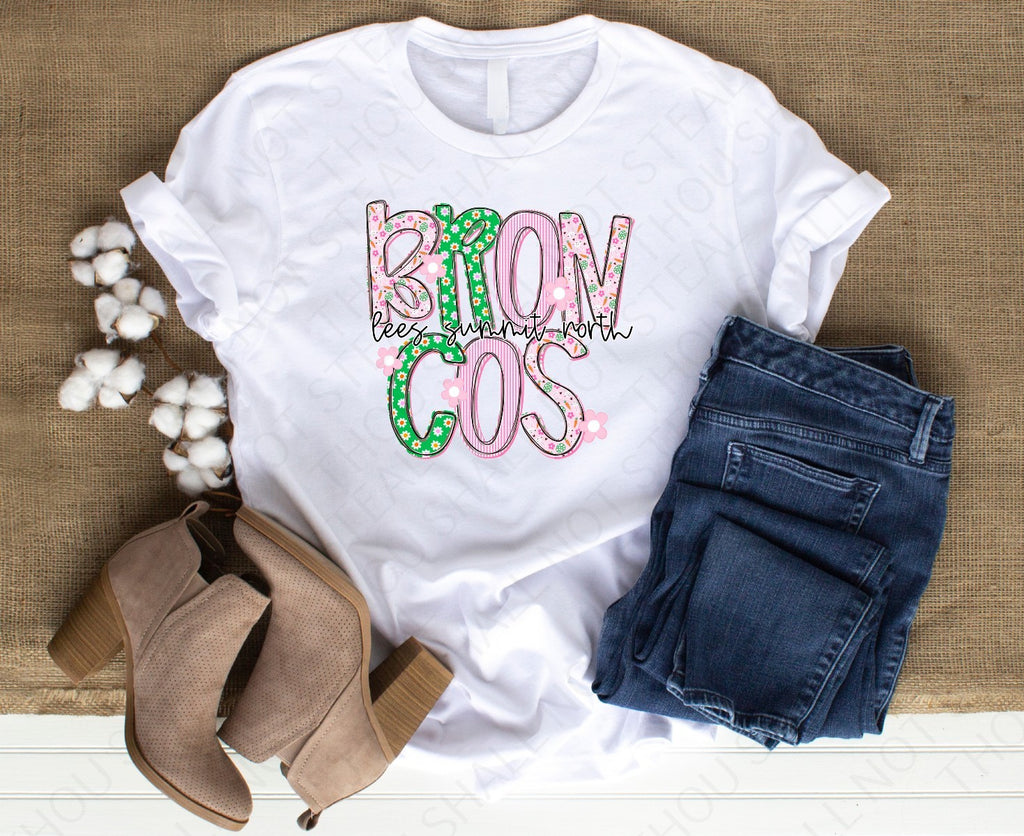 62-23 Broncos - Colorful Print tee