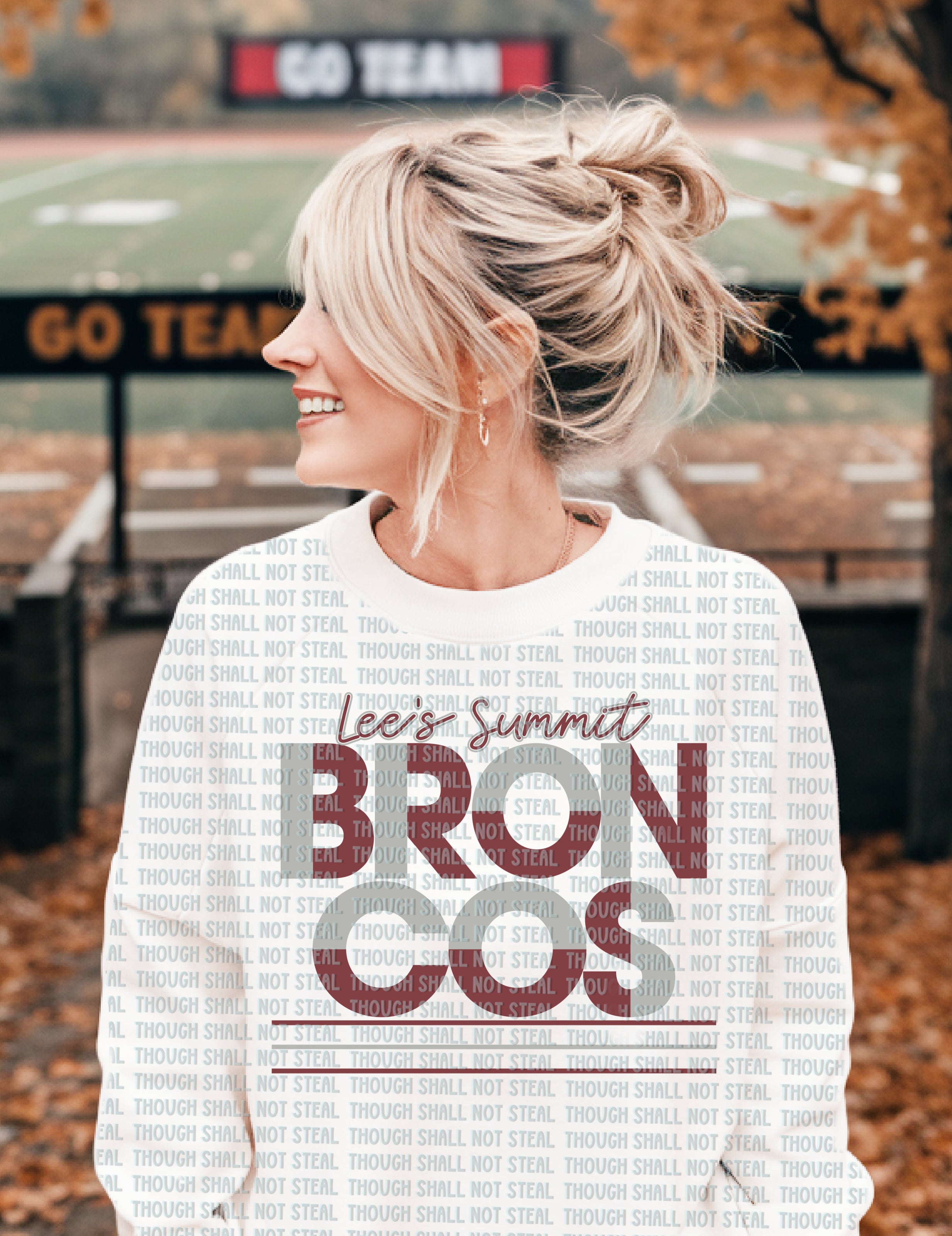 62-25 Lee_s Summit Broncos-2 tone Retro DTF TRANSFER ONLY
