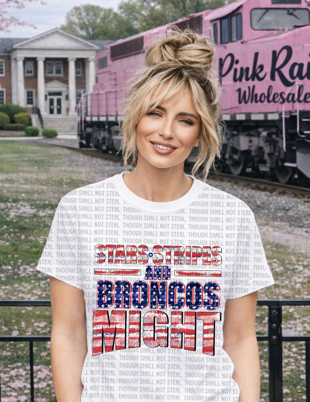 62-35 Broncos - Stars, stripes, and might Completed Tee