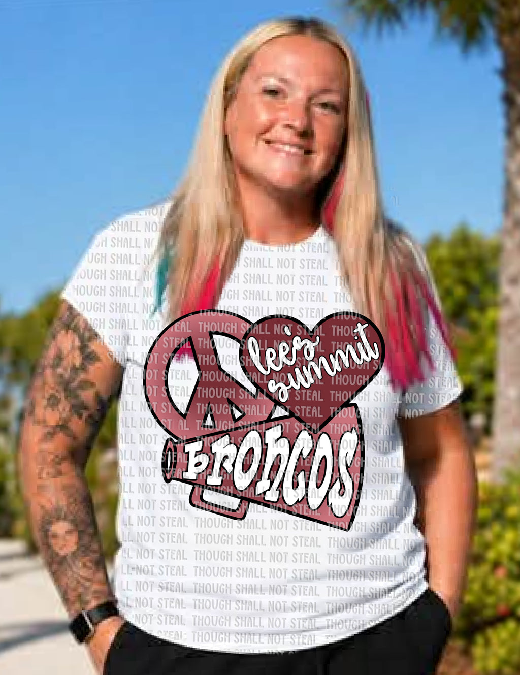 62-49 Peace and Love Lee_s Summit Broncos Completed Tee