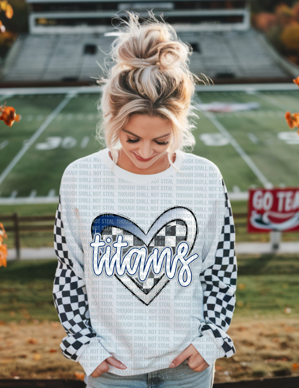 63-06 Lee's Summit West Titans - Checkered Heart Mock