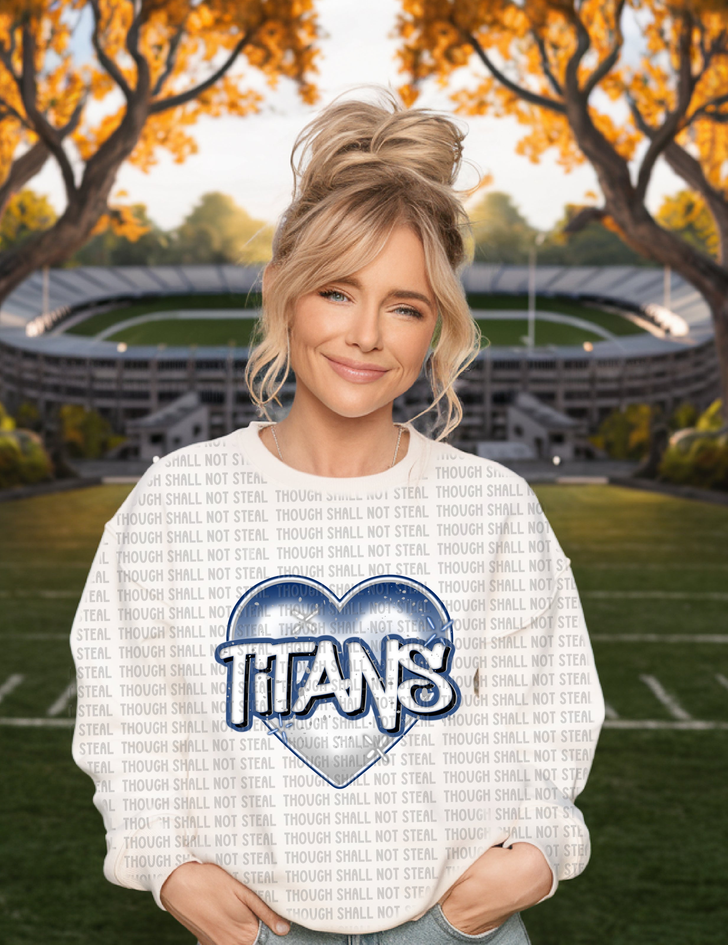63-14 Graffiti Heart- Titans DTF TRANSFER ONLY