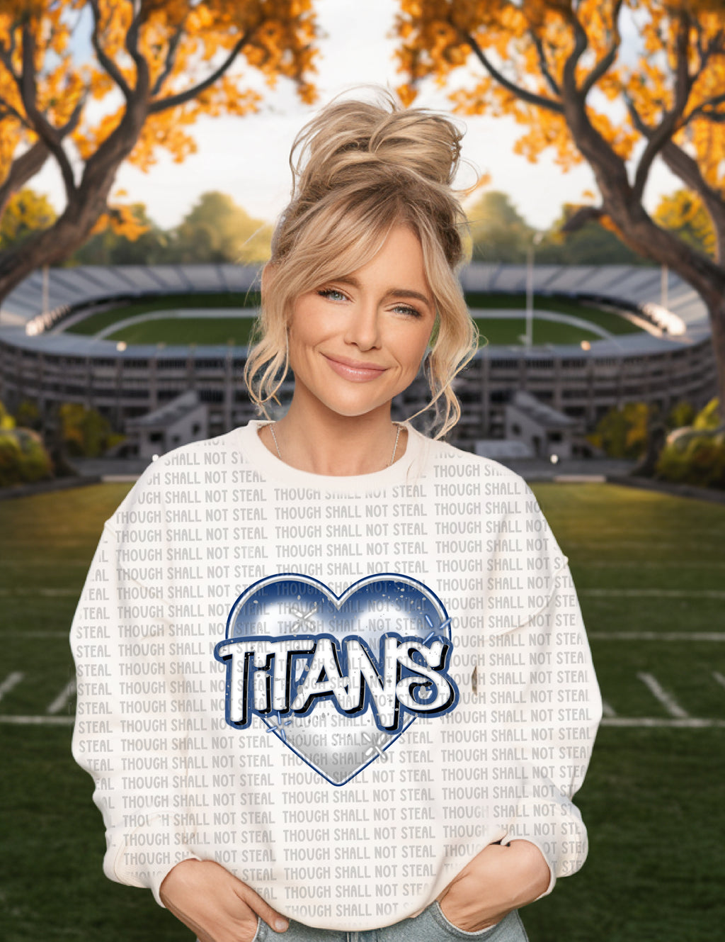 63-14 Graffiti Heart- Titans tee