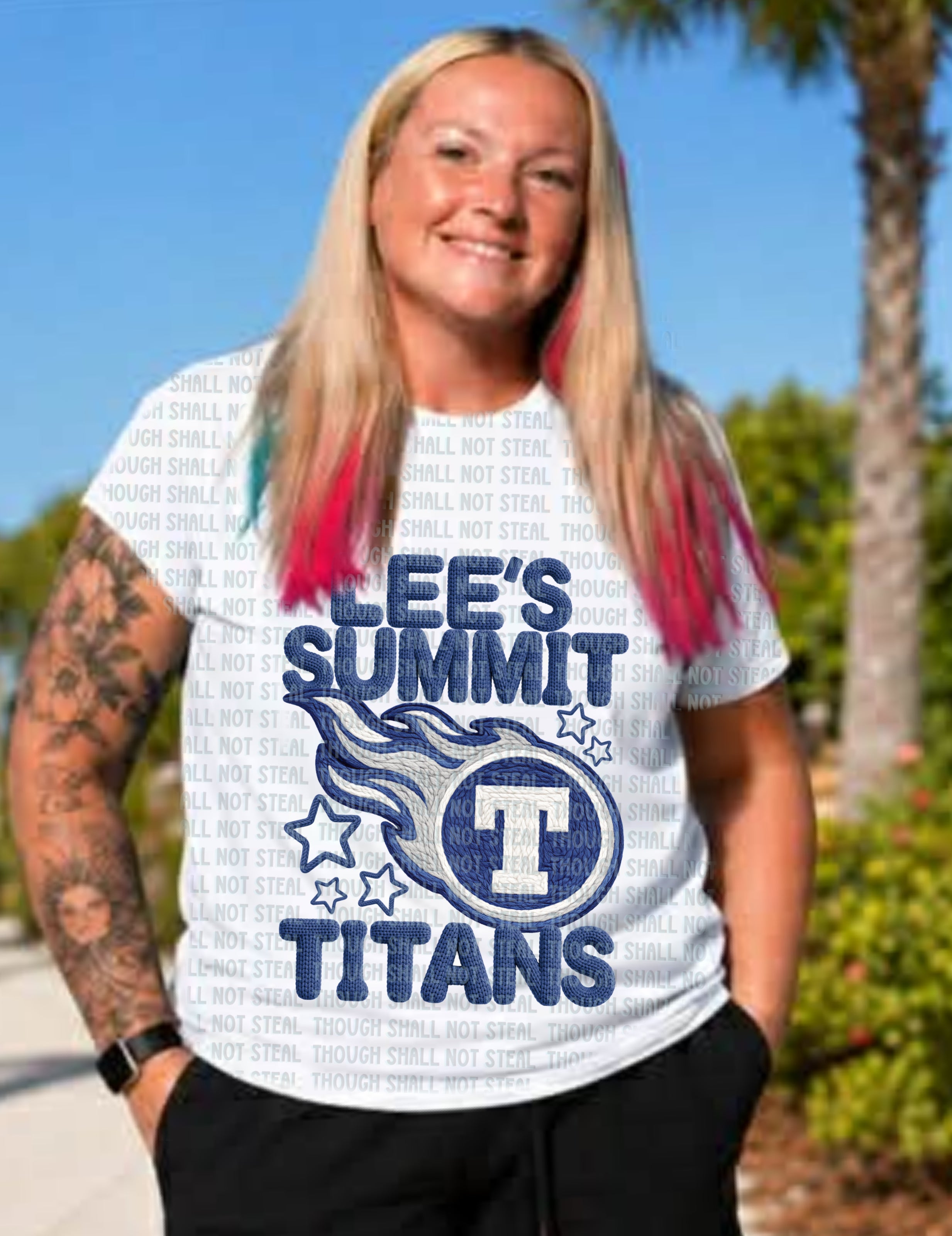 63-38 Lee_s Summit Titans - Yarn Mascots DTF TRANSFER ONLY