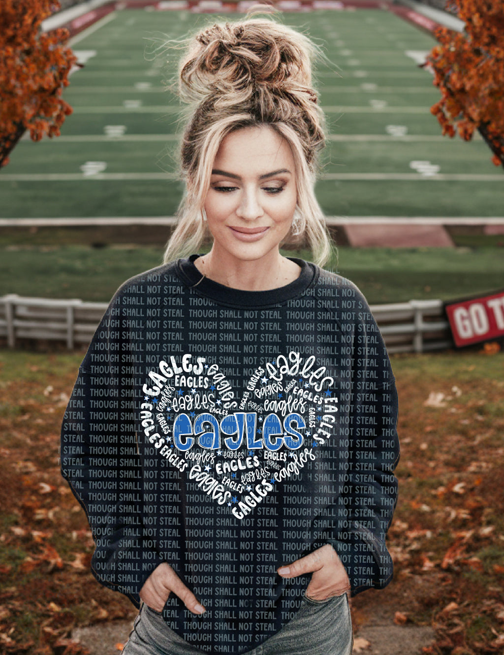 64-02 Grain Valley Eagles White Words Heart Mock