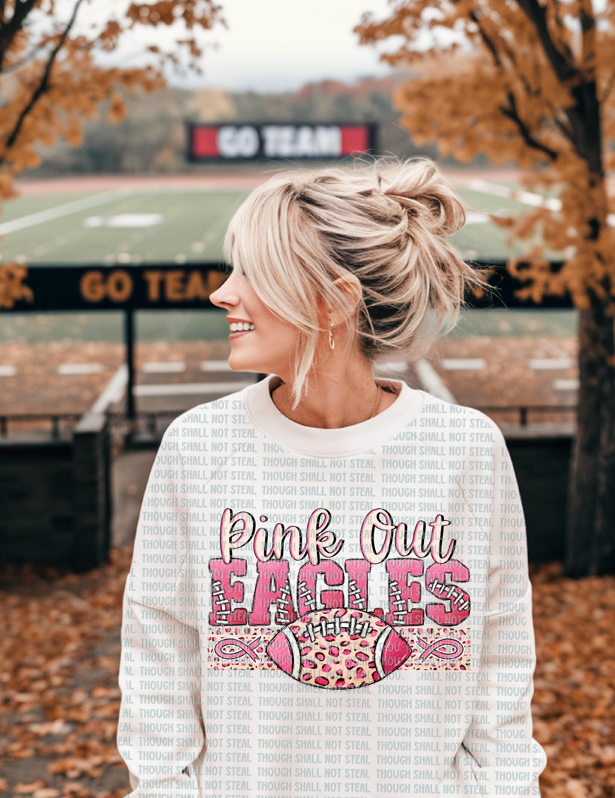 64-06 Pink Out Eagles DTF TRANSFER ONLY