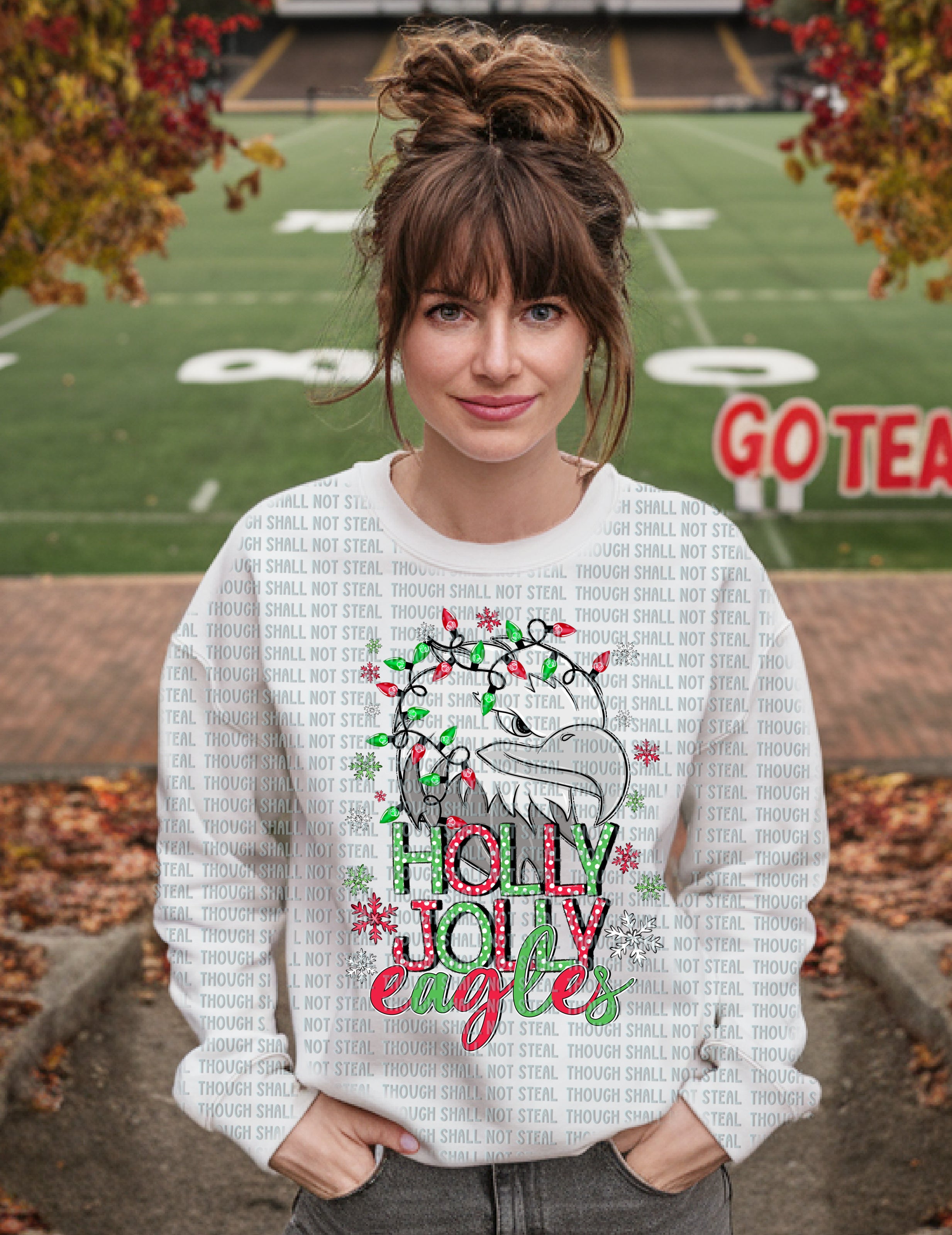 64-08 Holly Jolly Eagles DTF TRANSFER ONLY