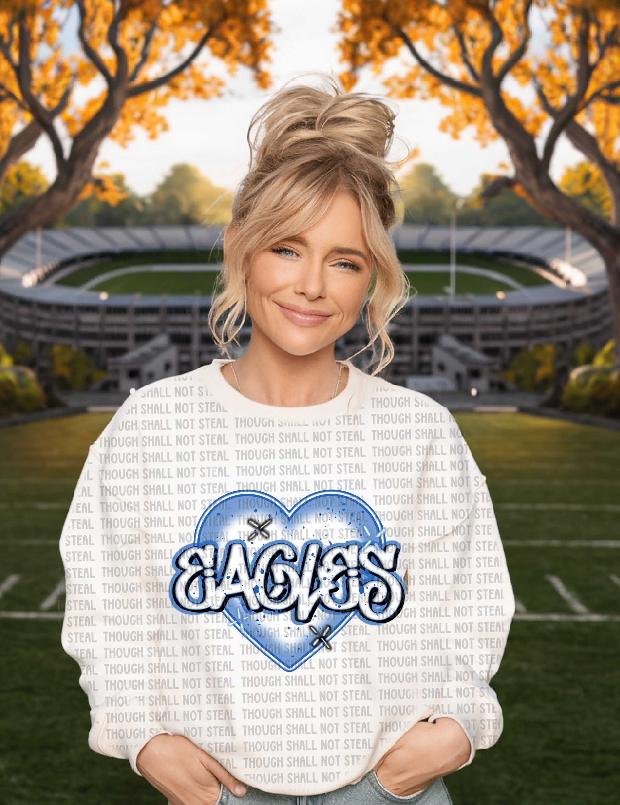 64-10 Graffiti Heart- Eagles tee