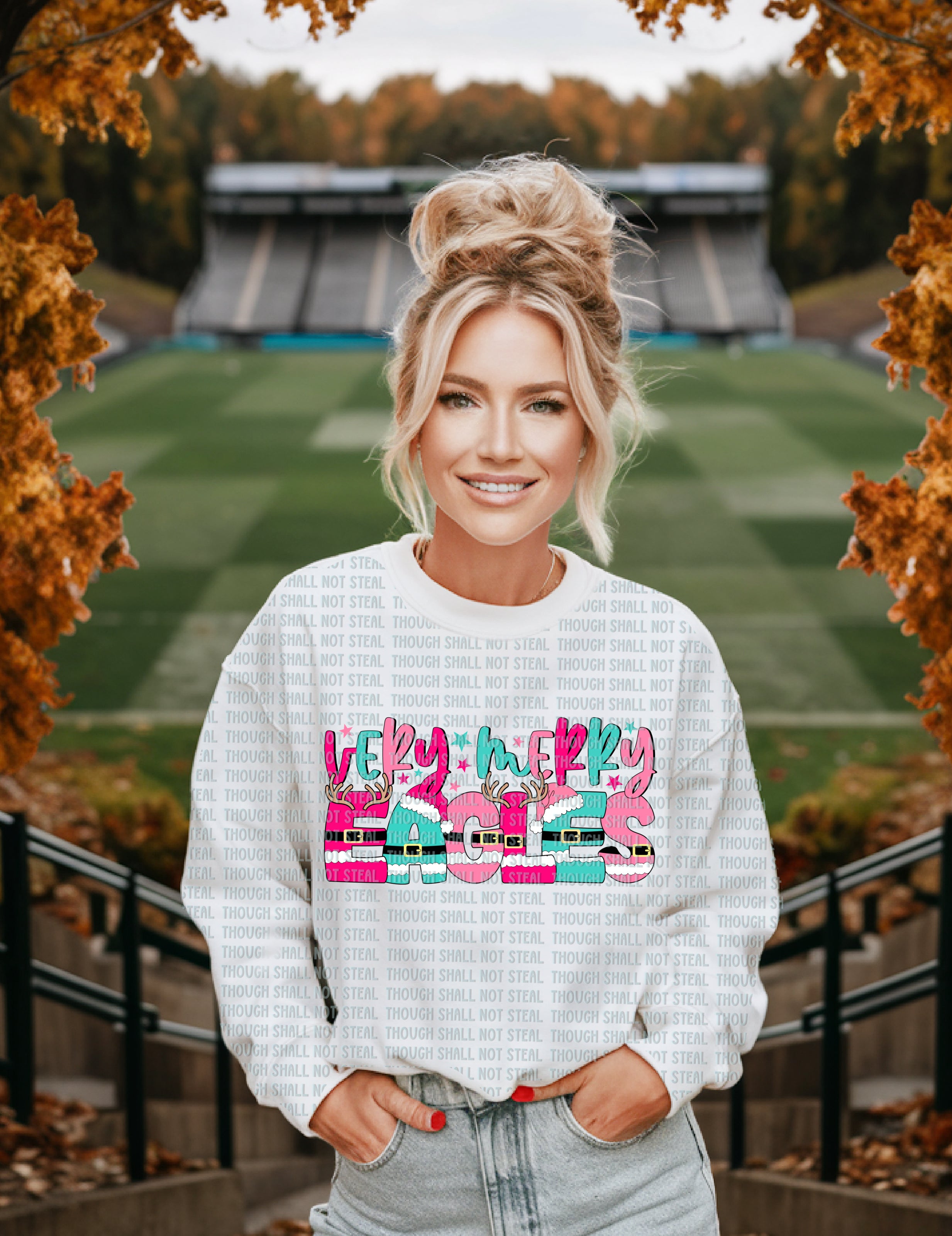 64-12 Very Merry Eagles tee