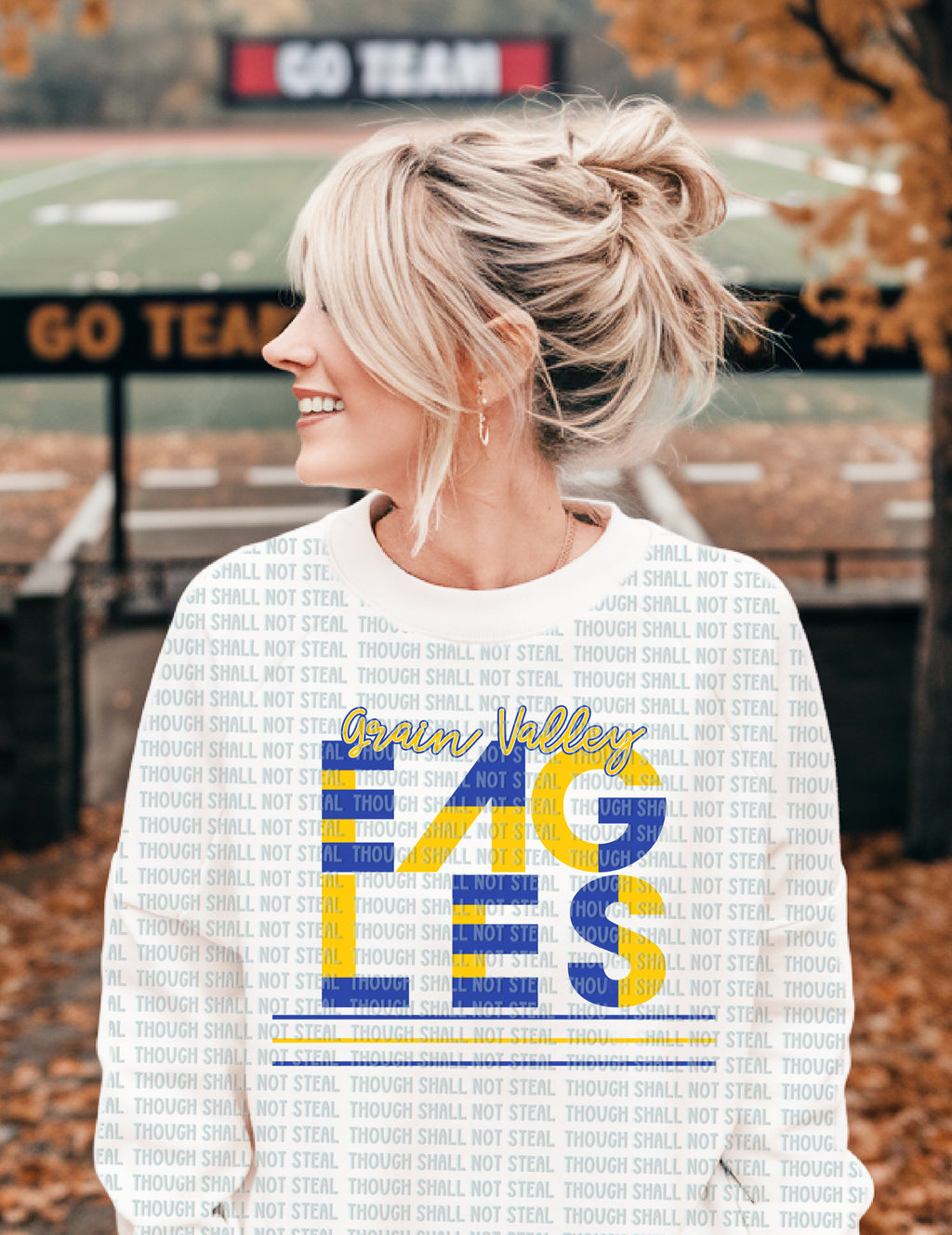64-20 Grain Valley Eagles -2 tone Retro Completed Tee