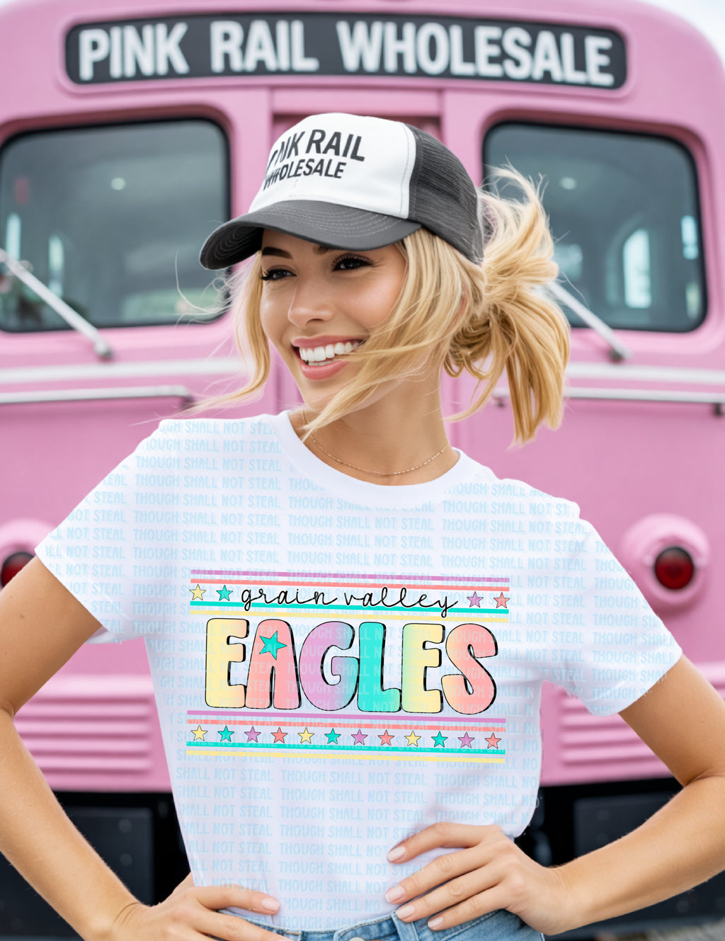 64-21 Grain Valley Eagles - Pastel Stars tee