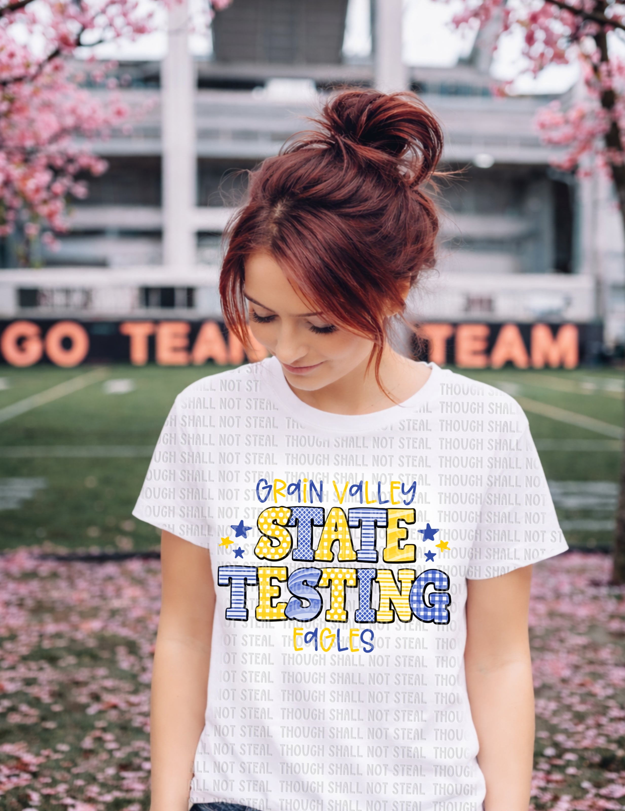 64-27 Grain Valley Eagles - State Testing Completed Tee