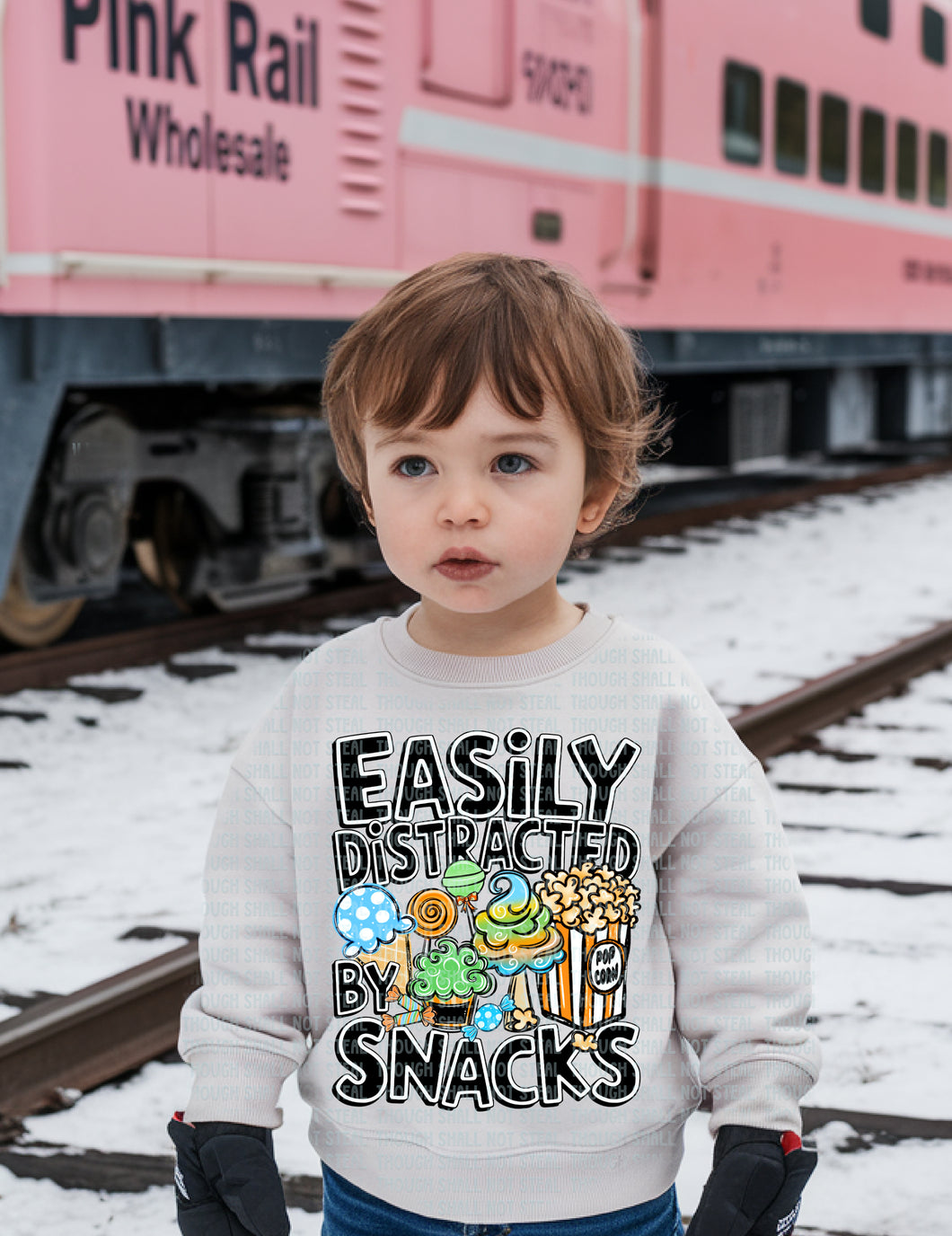 C-29 A Boy -Easily Distracted by Snacks DTF Transfer ONLY